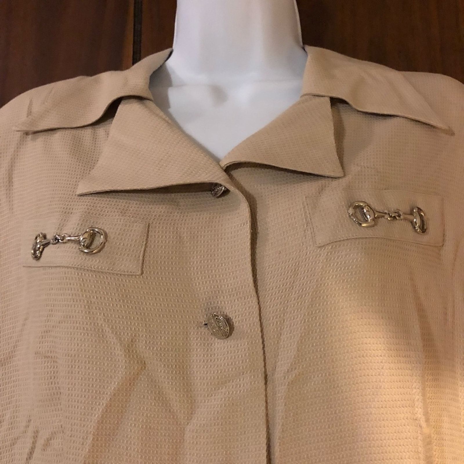 Other NWT K Arnold Career Silk Taffy Caramel Shirt Size M / US 6-8 / IT 42-44 - 4 Thumbnail