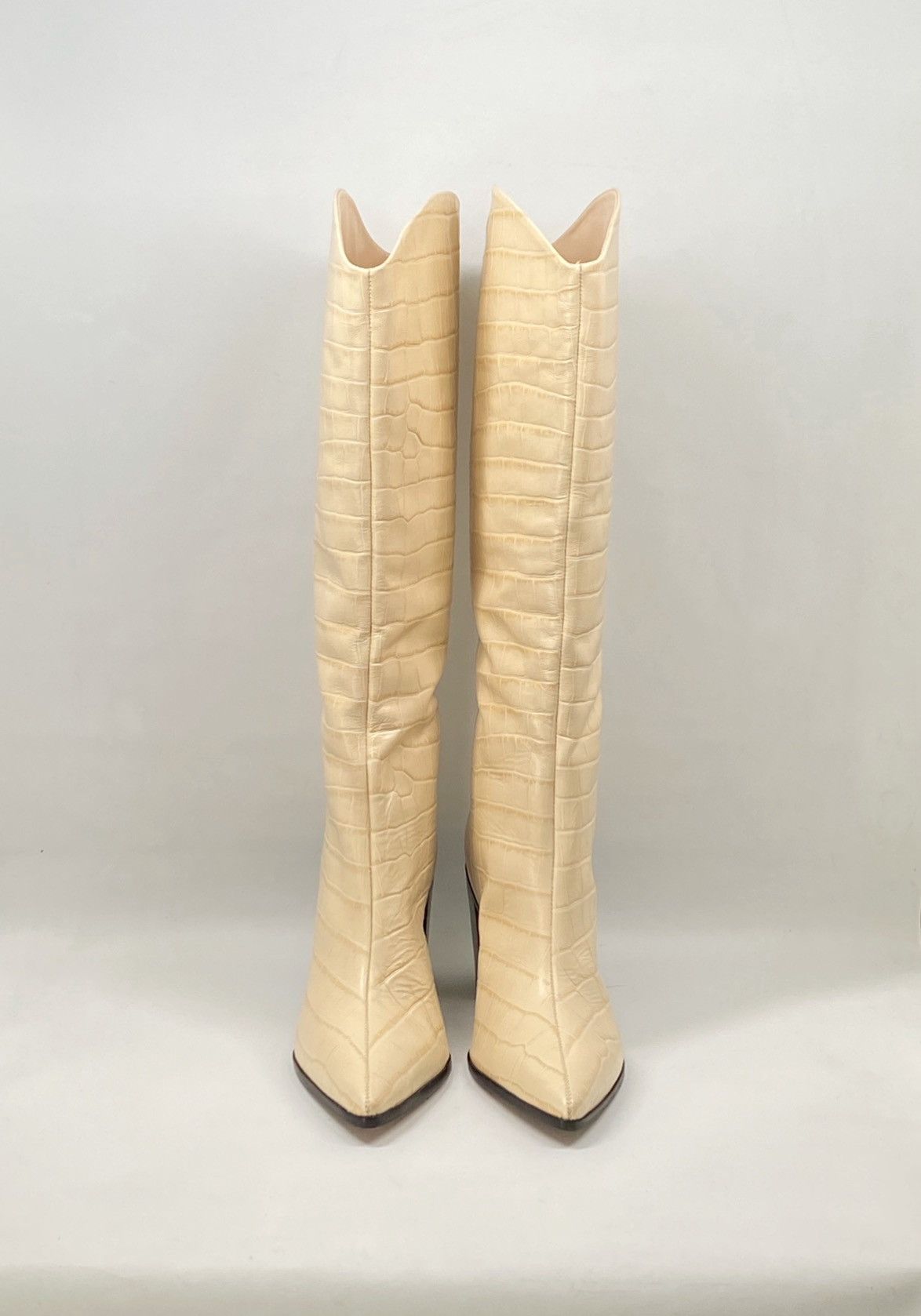 SCHUTZ Schutz Croc-Embossed Leather Boots size 10 Size US 10 / IT 40 - 3 Thumbnail