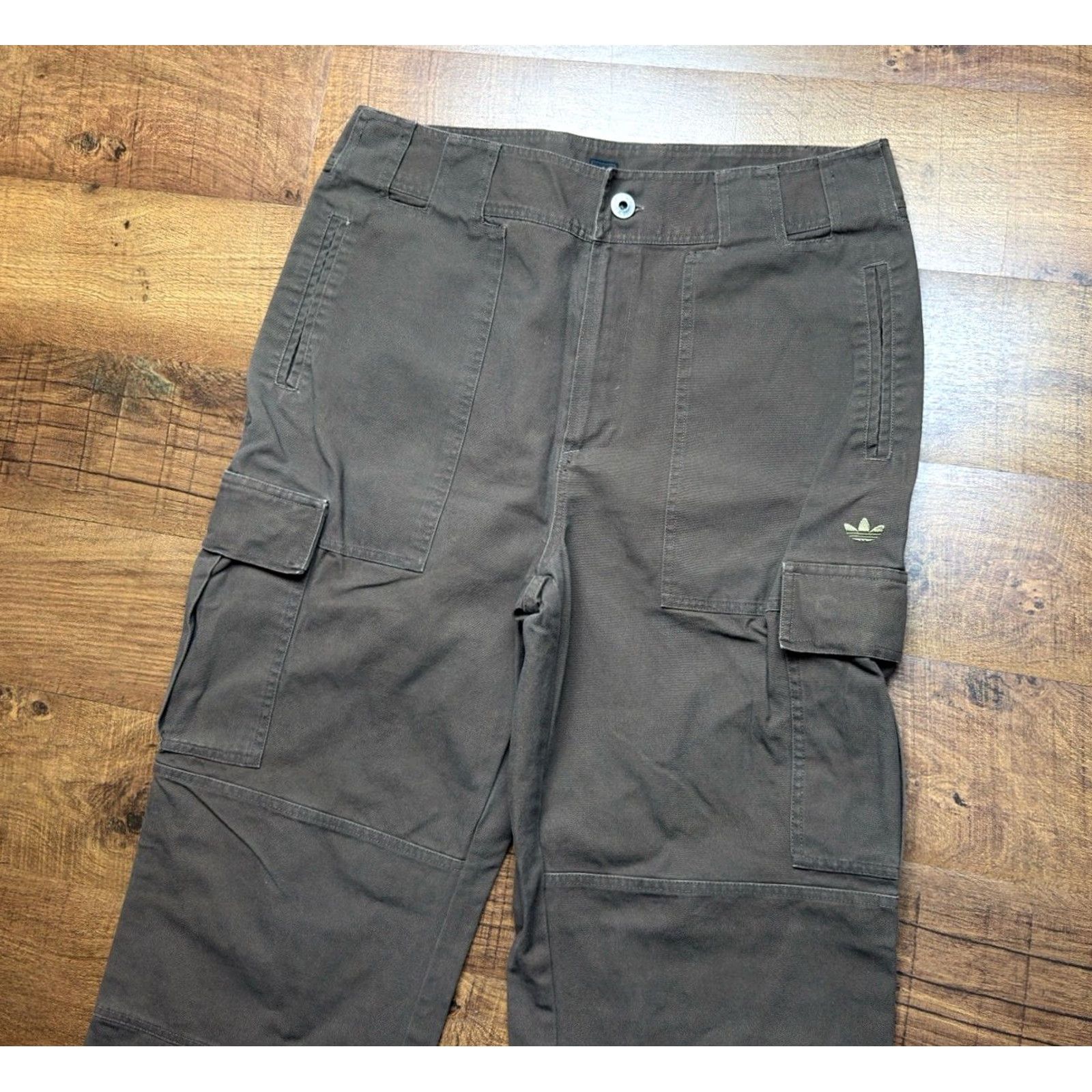 Adidas VTG Adidas Brown Cargo Pants Canvas Pockets Men’s XL 40X32 Inseam 32 Cotton Canvas Pockets Y2K Size US 36 / EU 52 - 3 Thumbnail