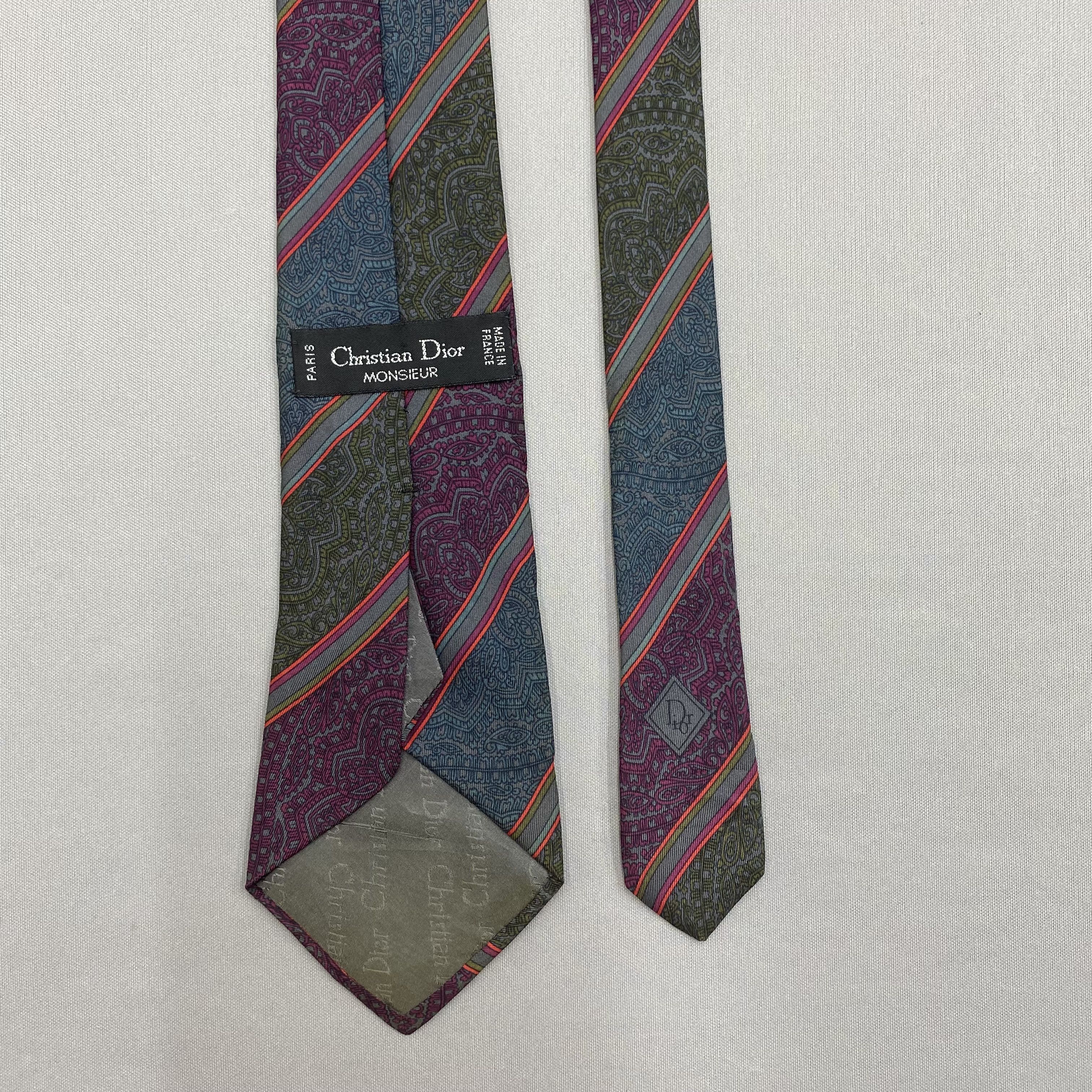 Japanese Brand Vintage Christian Dior SILK Necktie Cravate Pure Silk Size ONE SIZE - 6 Thumbnail