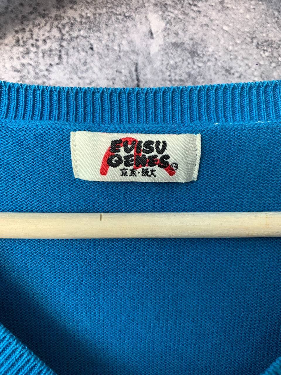 Evisu Evisu V-Neck Sweater LS Sweatshirt Jumper Cotton Pullover Size US XL / EU 56 / 4 - 6 Thumbnail