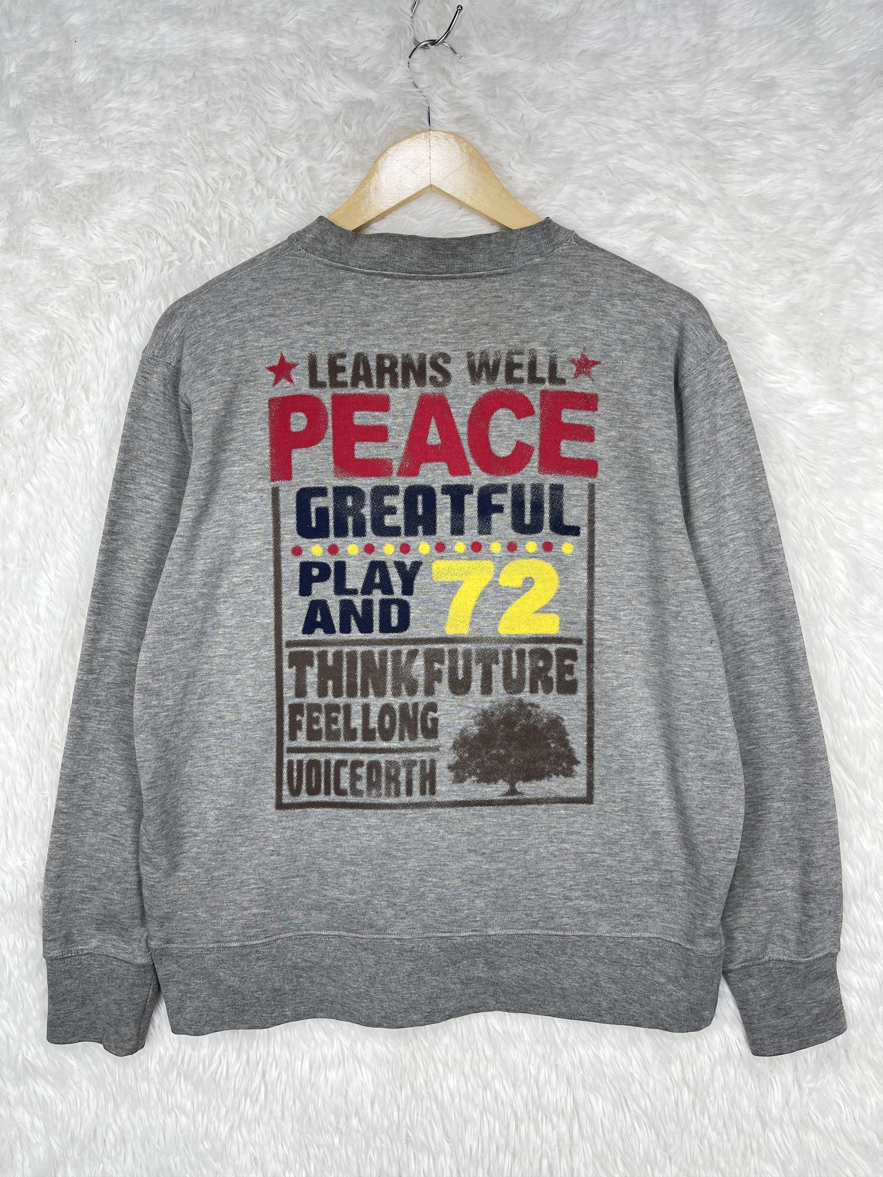 Japanese Brand Vintage 90s Oblo Peace & Future Earth Sweatshirt AS0003 Size US M / EU 48-50 / 2 - 1 Thumbnail