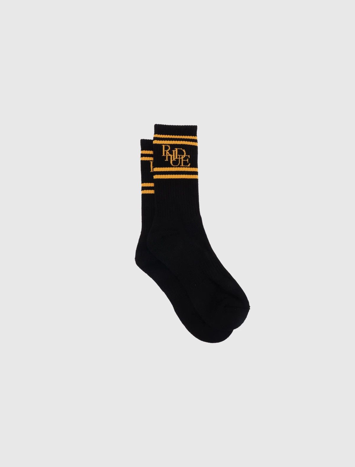 Rhude Rhude Scrambler Sock Black / Yellow Scrambled Logo Socks Size ONE SIZE - 1 Thumbnail