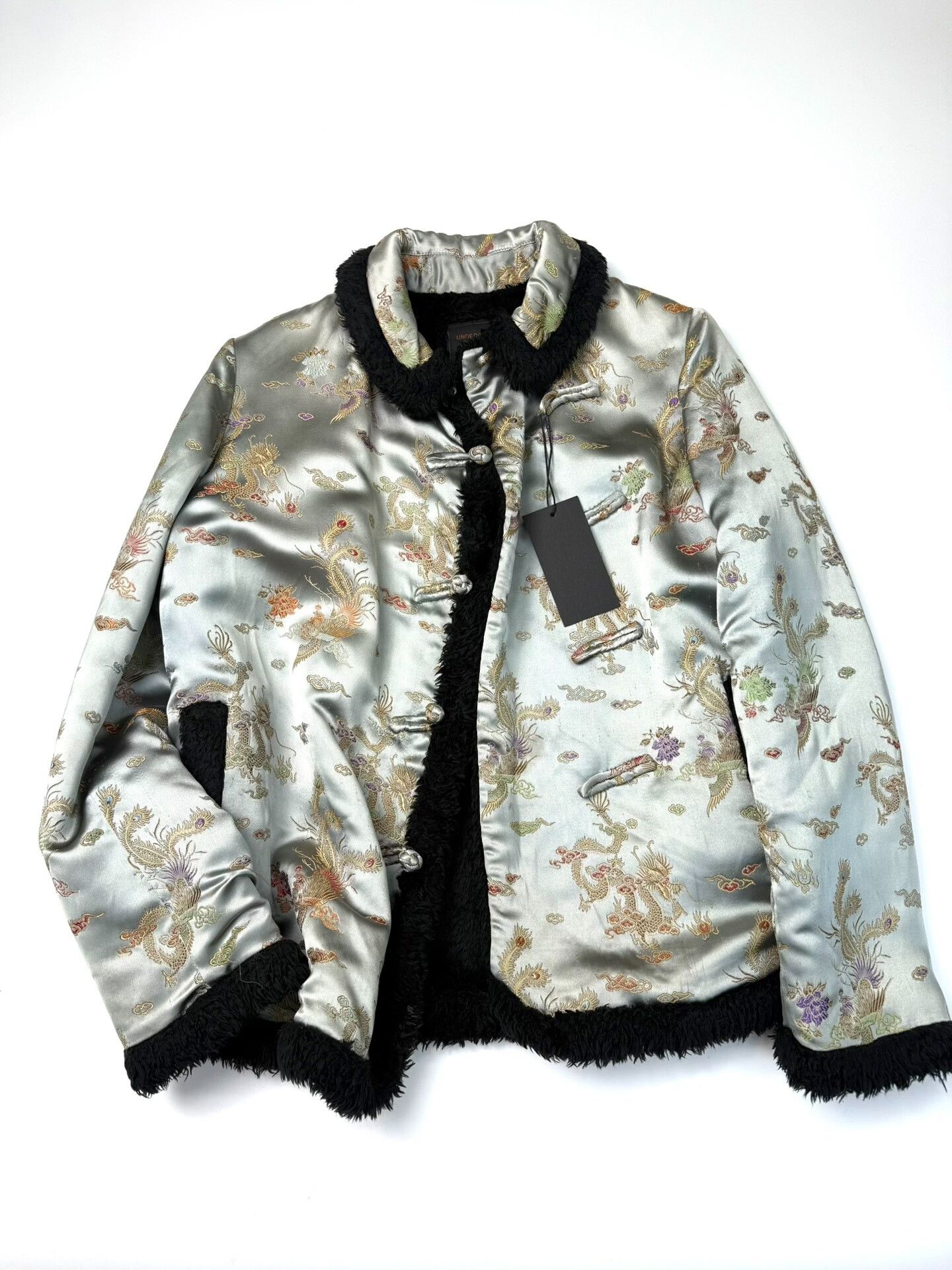 undercover silk brocade jacket with frog buttons