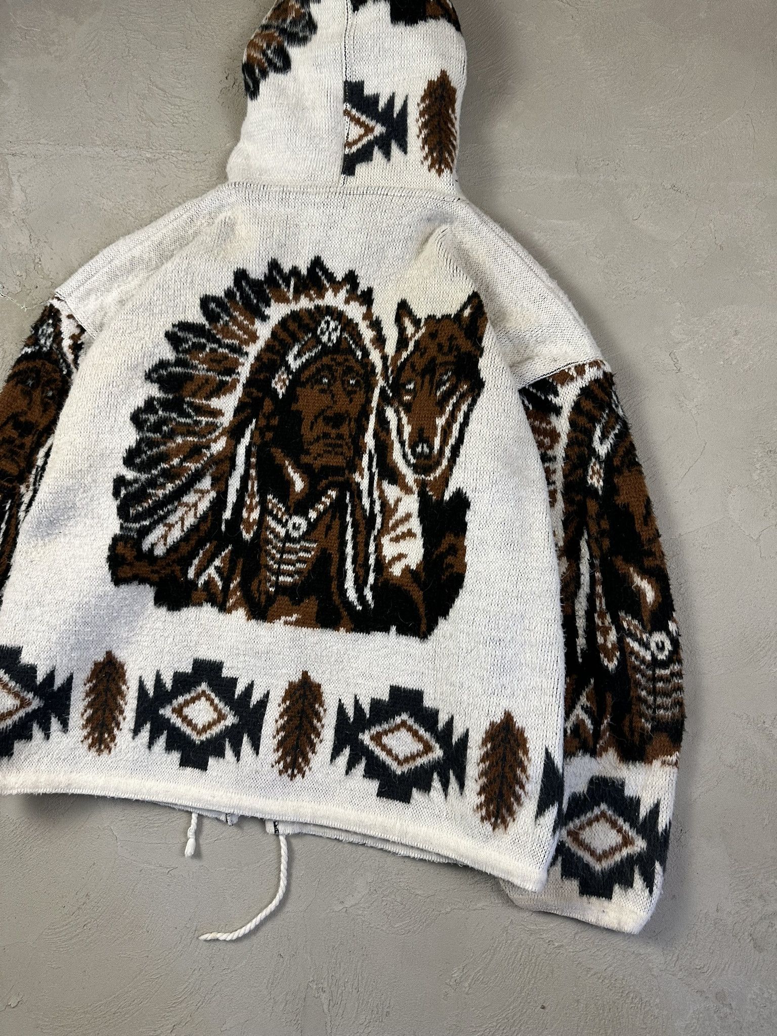 Japanese Brand Vintage Wuayra Wool Knit Indian Zip Hoodie Size US L / EU 52-54 / 3 - 13 Thumbnail
