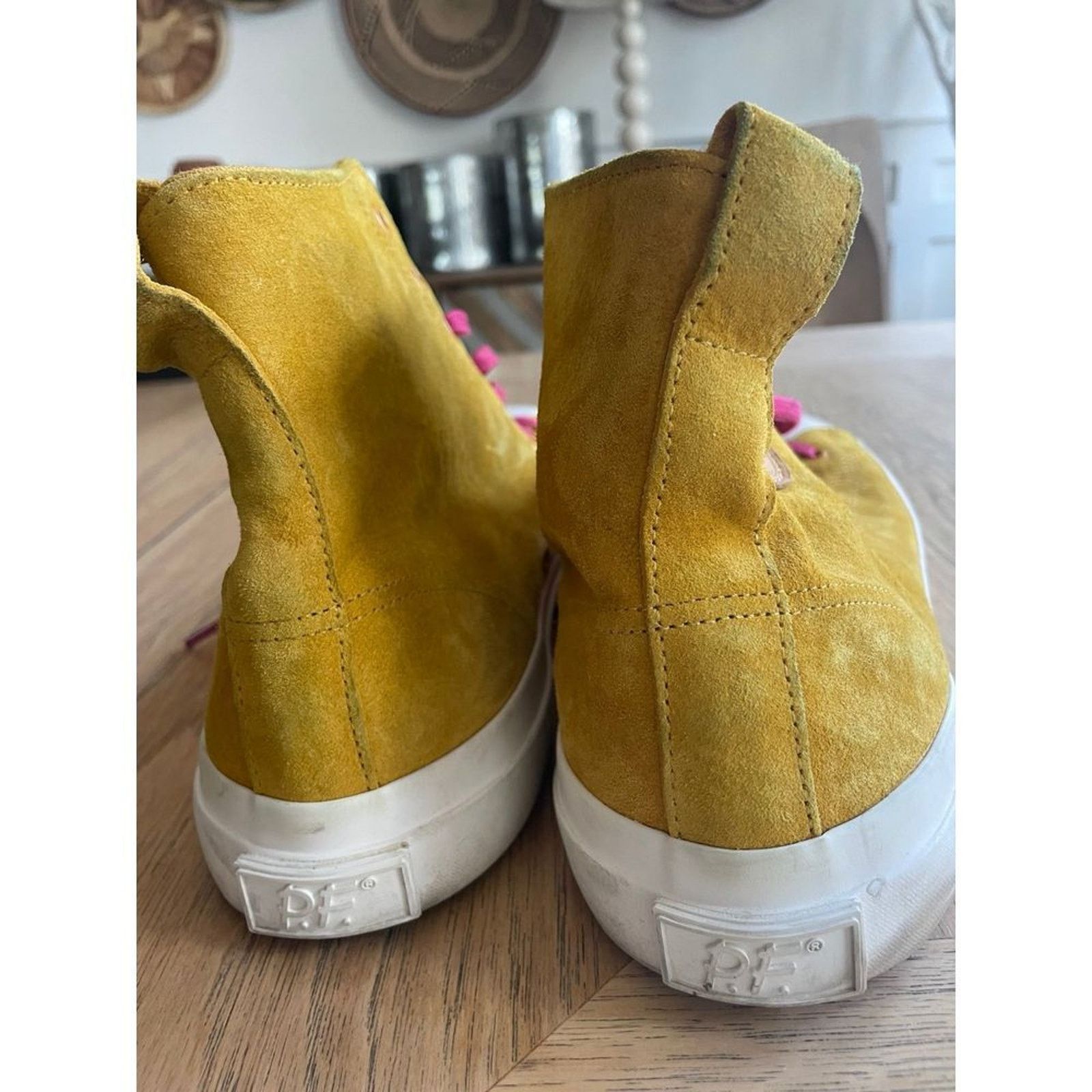 P.F. Flyers PF Flyers High Top Sneakers Golden Spice Yellow Suede Retro Size US 12 / EU 45 - 5 Thumbnail
