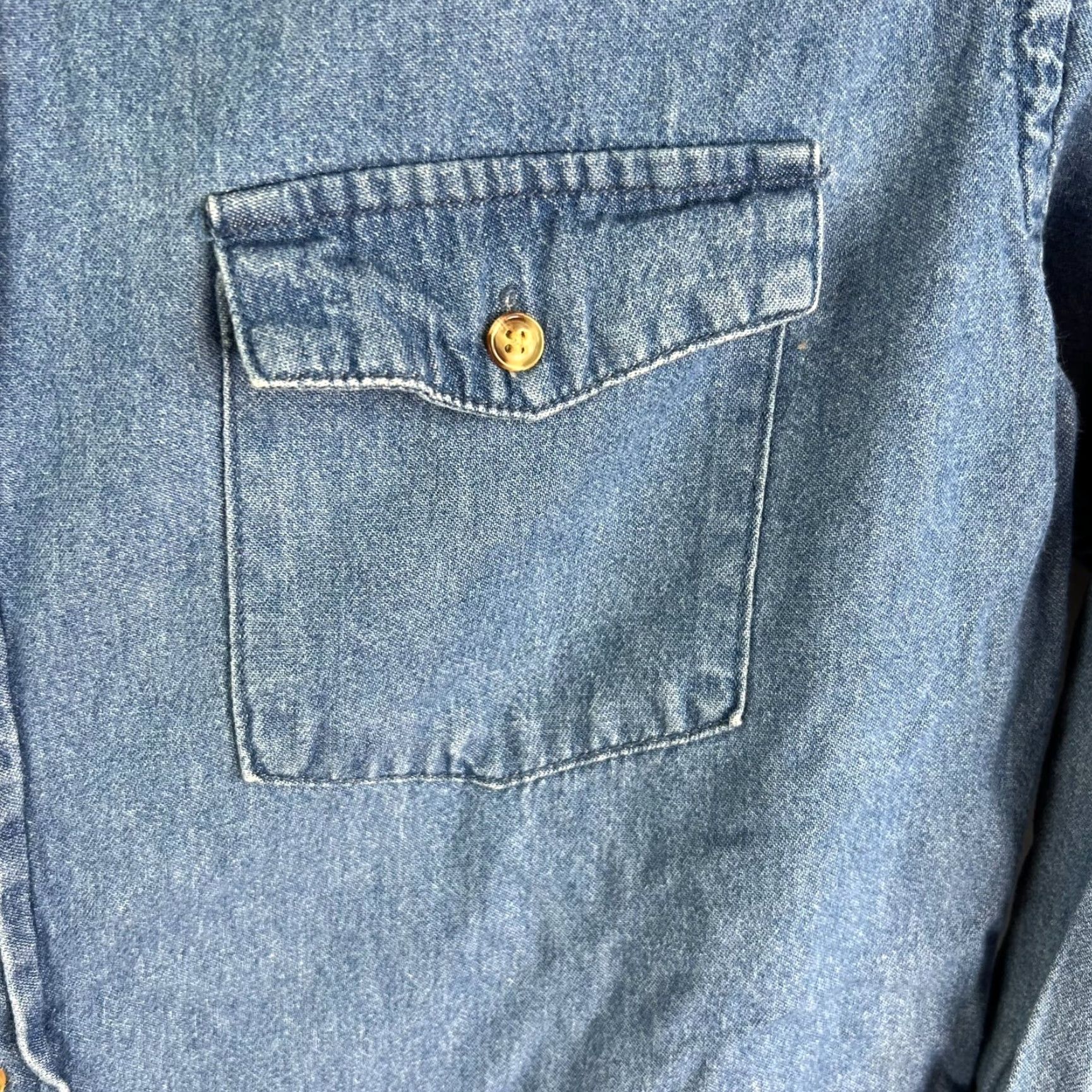Denime VINTAGE Crazy Cowboy Men’s Denim Shirt Long Sleeve Button-Up Blue Size L Casual, Party, Workwear Size US L / EU 52-54 / 3 - 4 Thumbnail