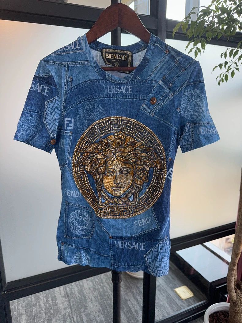 Versace Versace Full diamond Medusa T-shirt Size US M / EU 48-50 / 2 - 3 Thumbnail