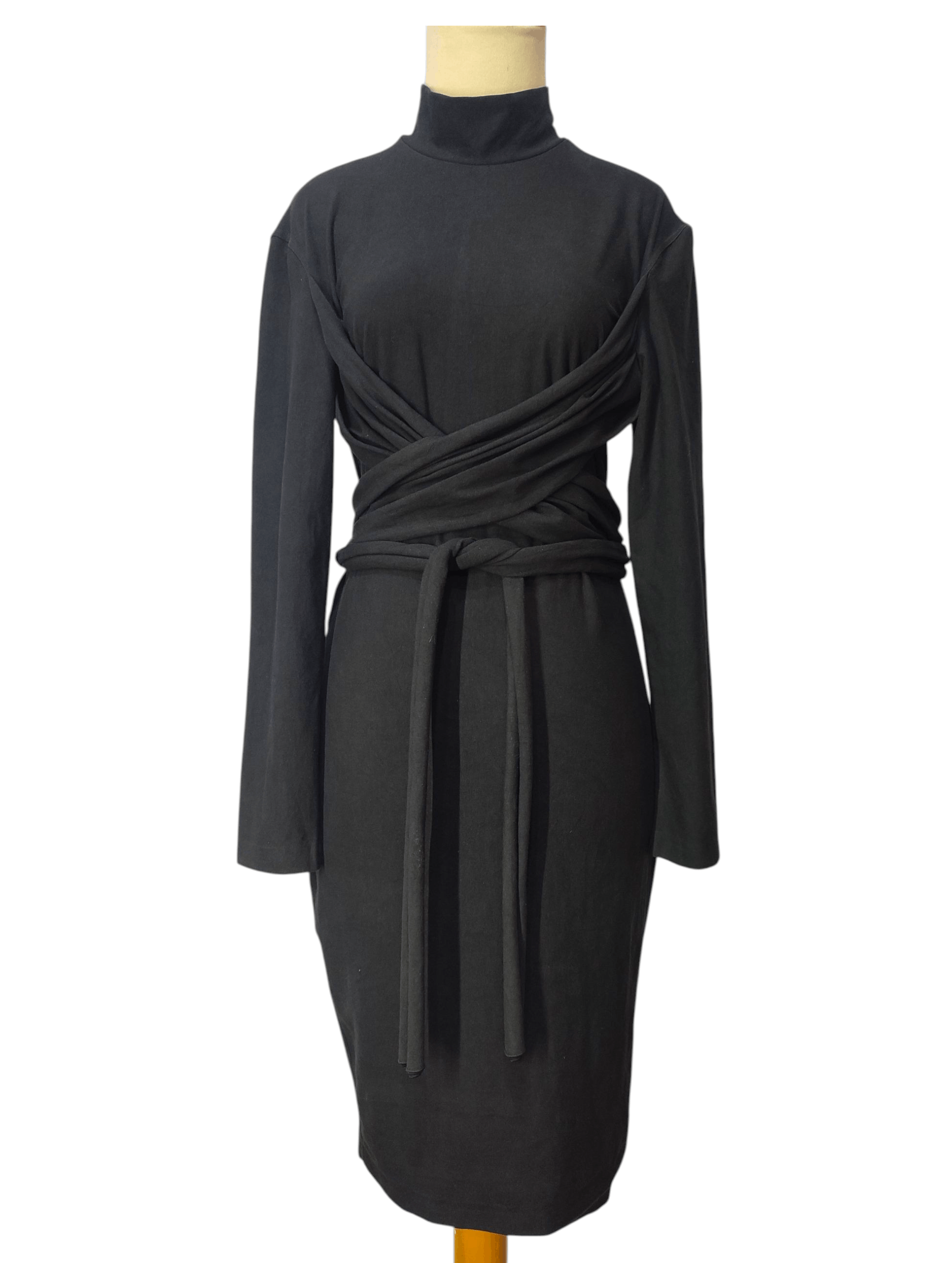 Vintage 80s Ritmo Di Perla- Italian Archive Cross Wrap Midi Dress Size M / US 6-8 / IT 42-44 - 1 Thumbnail