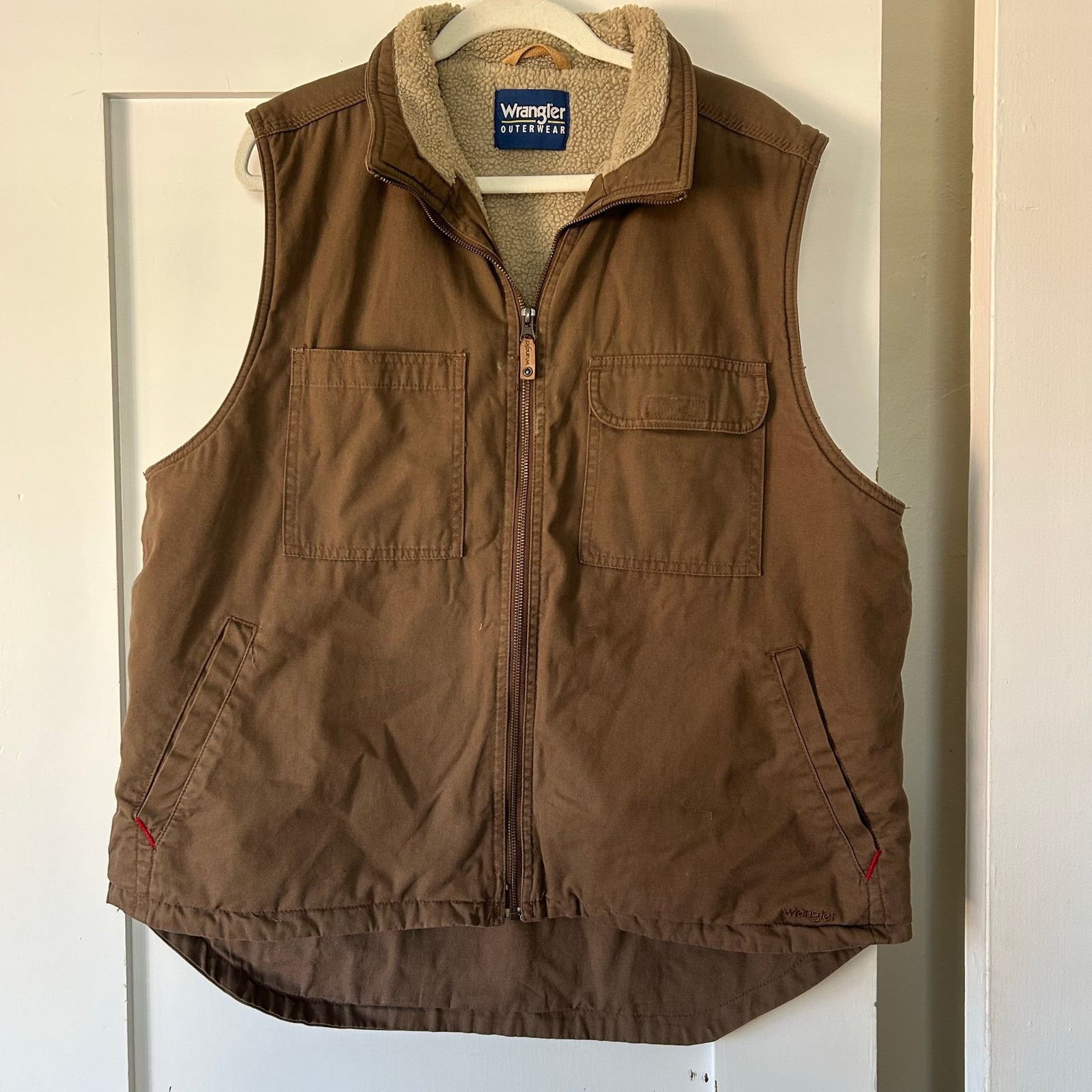 Wrangler Wrangler outerwear brown vest with fleece lining Size US XL / EU 56 / 4 - 1 Thumbnail