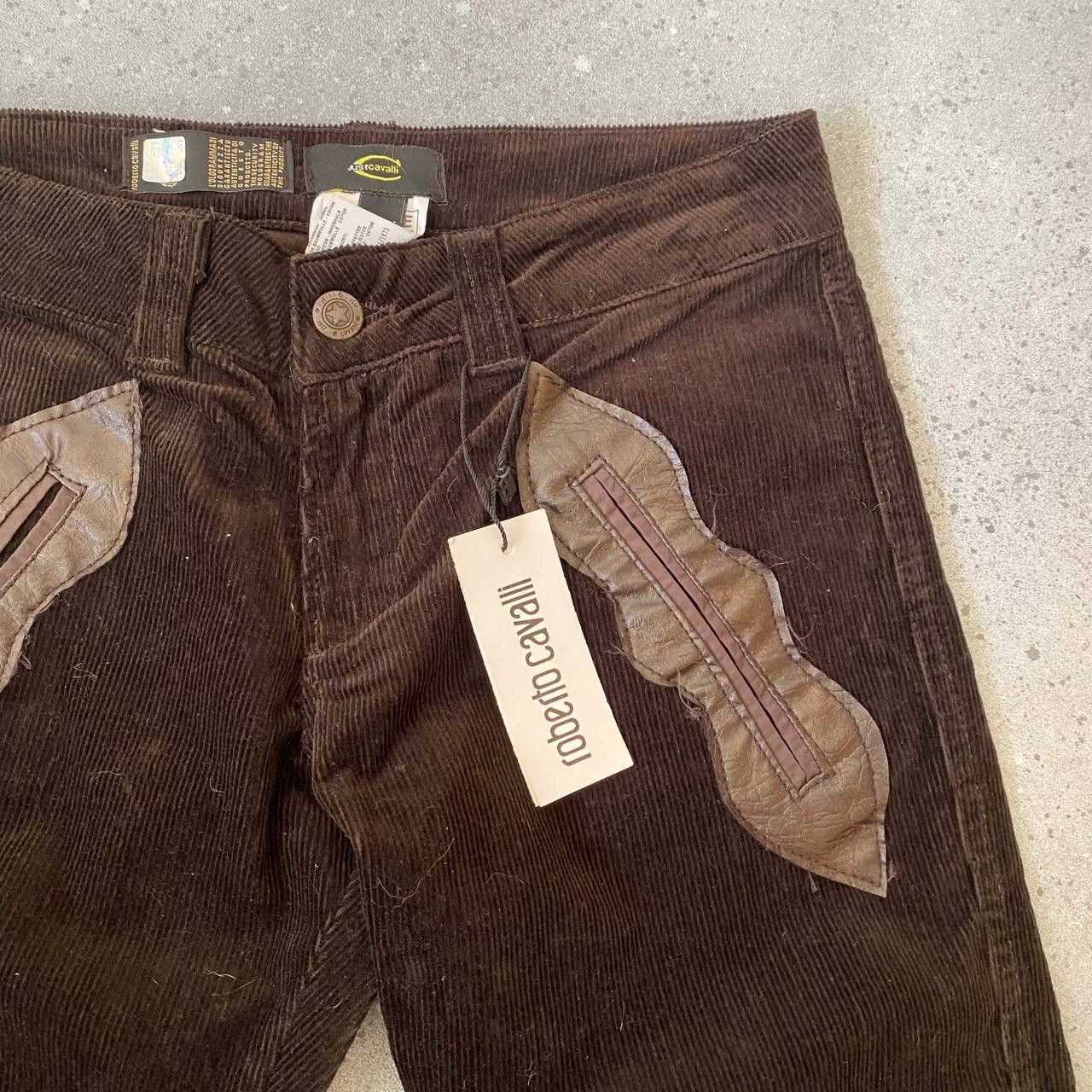 Just Cavalli Just Cavalli Vintage Leather/Corduroy Cropped Pants Y2K Size 26" / US 2 / IT 38 - 8 Thumbnail