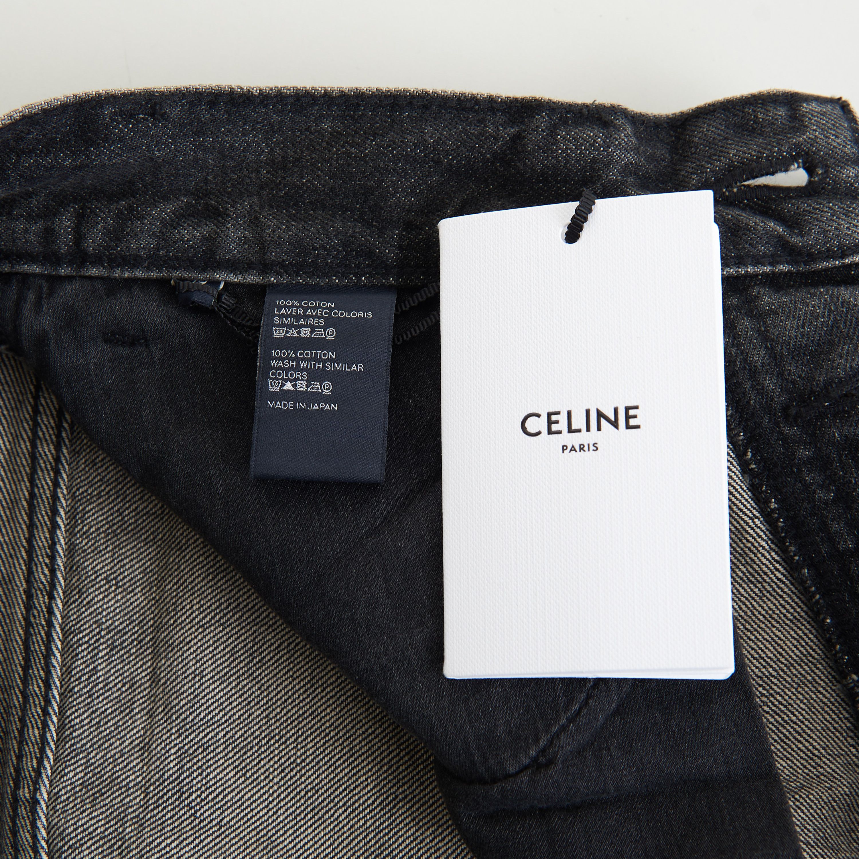 Celine × Hedi Slimane Wesley Jeans - Destroyed Black Paradiso Wash Denim, Low-Rise Size US 34 / EU 50 - 20 Thumbnail