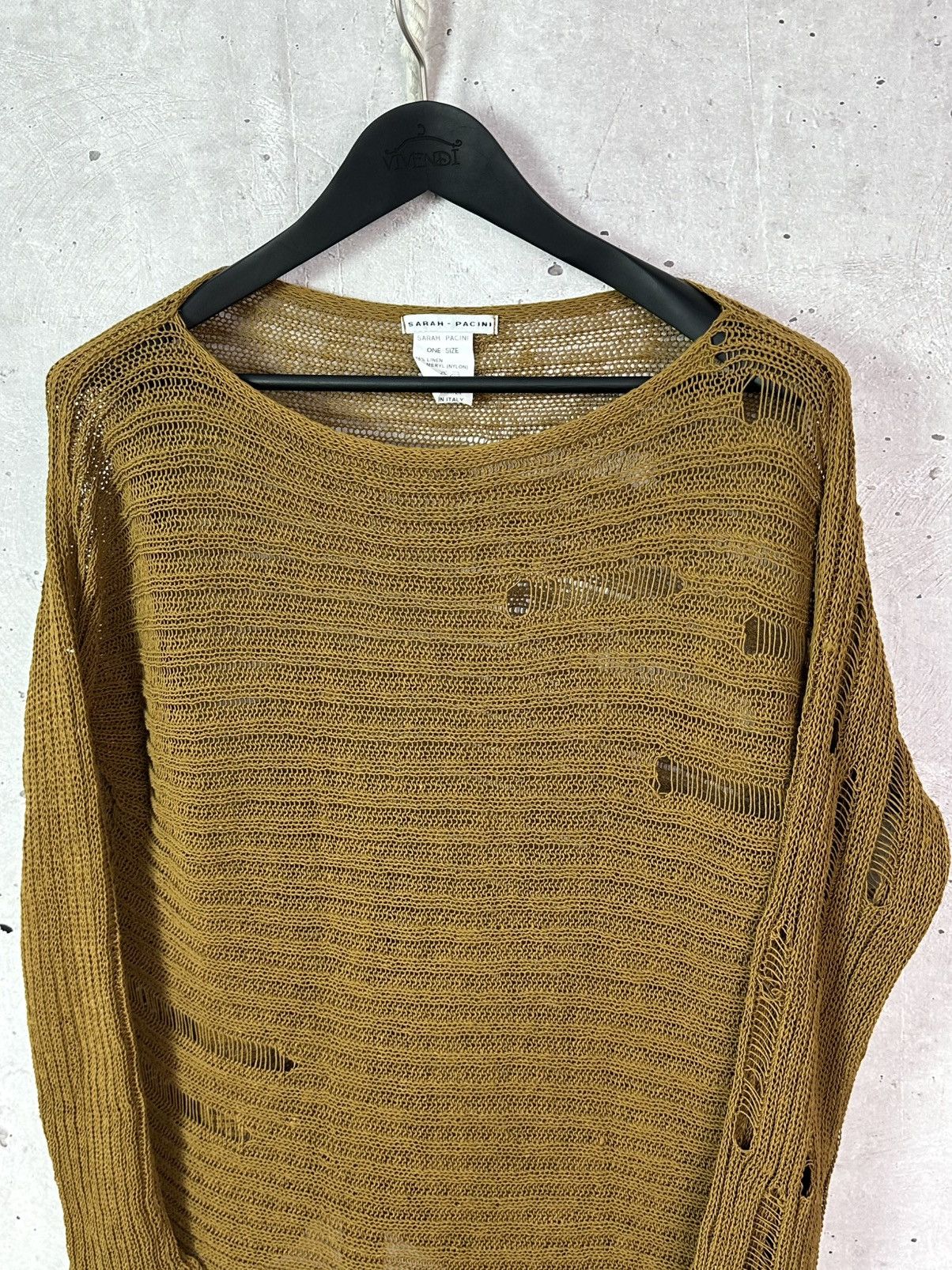 Sarah Pacini Sarah Pacini Made in Italy Distressed Linen Women’s Sweater Size ONE SIZE - 2 Thumbnail