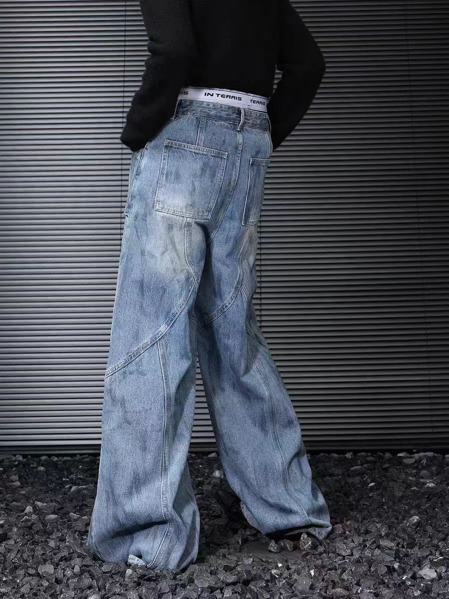 Japanese Brand × Jean Deconstructed washed distressed baggy jeans Size US 30 / EU 46 - 4 Thumbnail