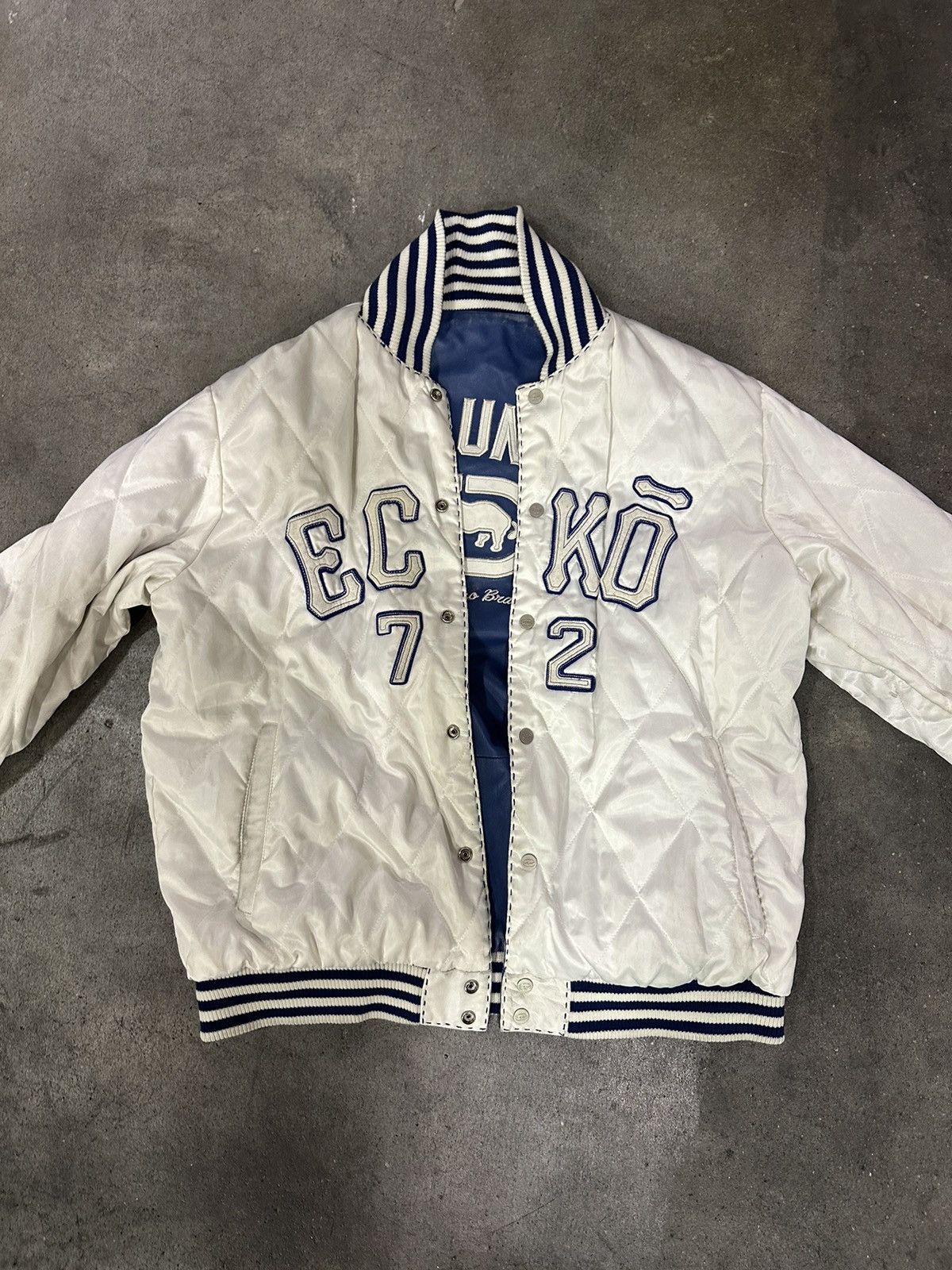 Ecko Unltd. × Phat Farm × Vintage Vintage Eckō Revers-able Leather Bomber! Size US XL / EU 56 / 4 - 5 Thumbnail
