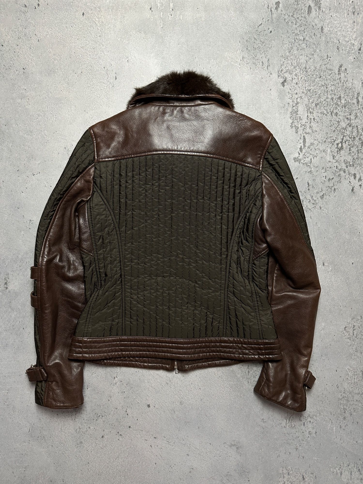 If Six Was Nine Santacroce Firenze Archive Leather Jacket With Fur Collar Size S / US 4 / IT 40 - 2 Thumbnail