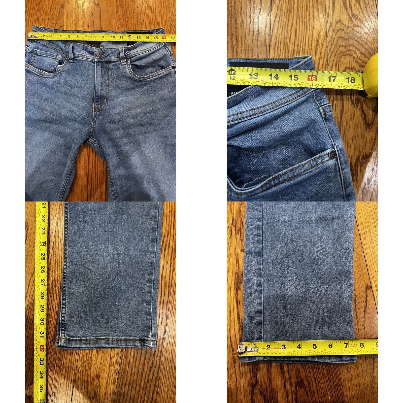 Denime The Perfect Jean NYC Jeans Mens 32x32 Blue Wash Athletic Fit Stretch Denim Shirt? Size US 32 / EU 48 - 9 Thumbnail
