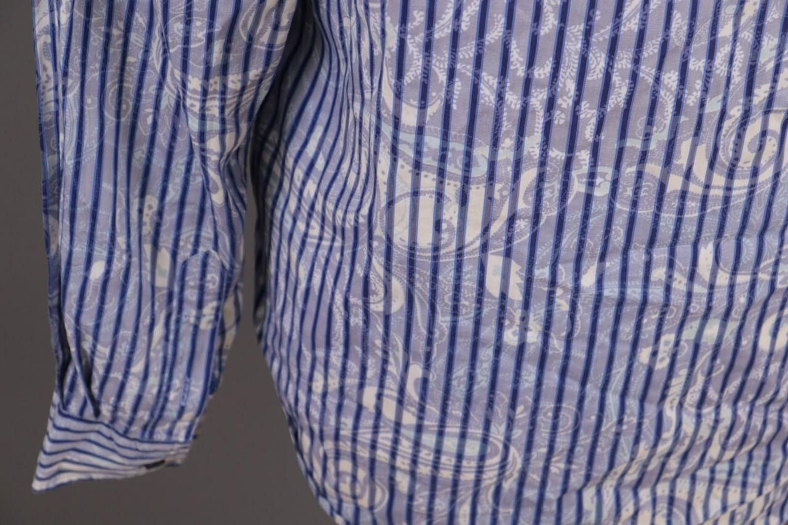Desigual Desigual Regular Blue Striped Jasquard Shirt Size L Size US L / EU 52-54 / 3 - 12 Thumbnail