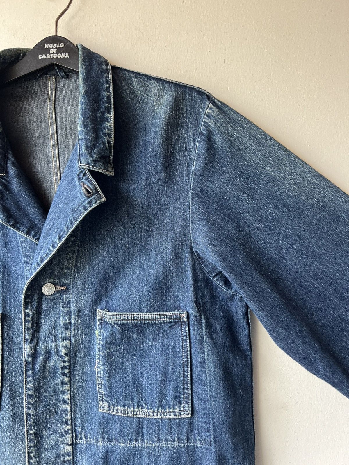 45rpm Archive 45rpm NMD Ocean Blue Patina Denim Chore Jacket Size US XL / EU 56 / 4 - 11 Thumbnail