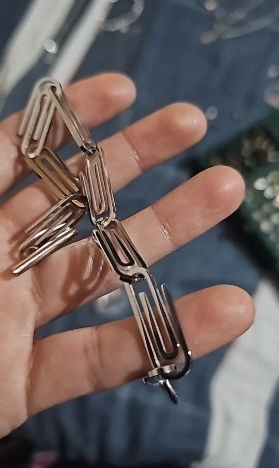 Jewelry Stainless Steel Paper Clip Bracelet Size ONE SIZE - 3 Thumbnail