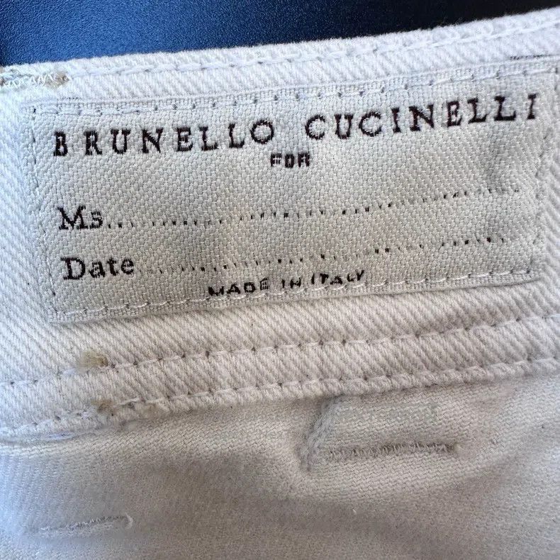 Brunello Cucinelli Brunello Cucinelli Off-White Denim Skirt Size 25" / US 0 / IT 36 - 5 Thumbnail