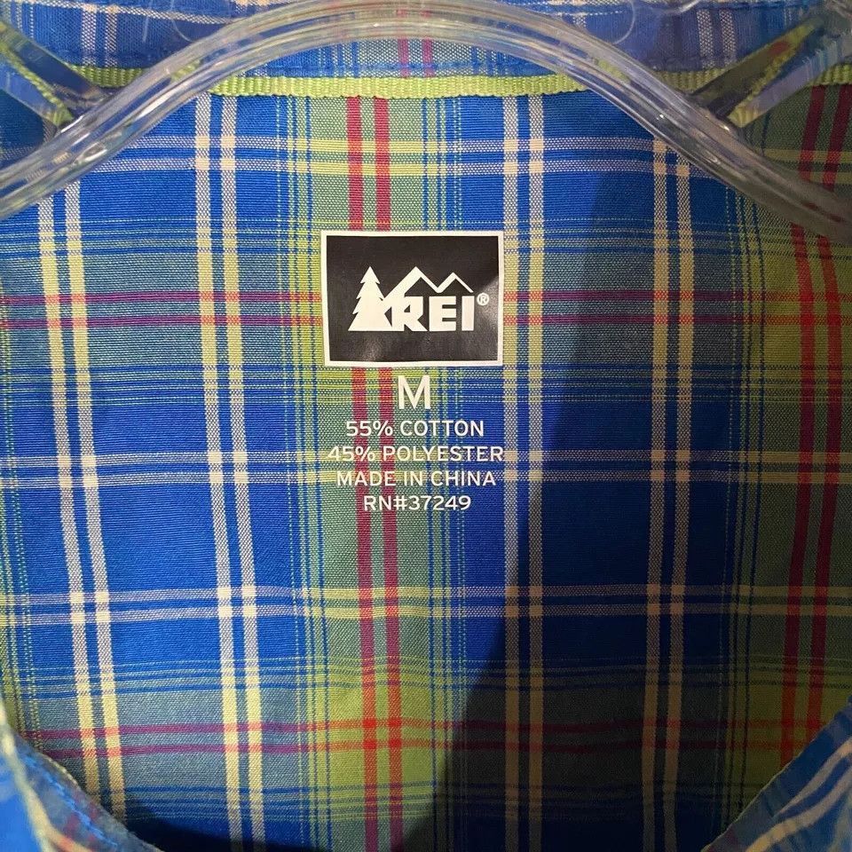 Rei REI Shirt Men's Medium Snap Plaid Short Sleeve Cotton Hiking Size US M / EU 48-50 / 2 - 3 Thumbnail