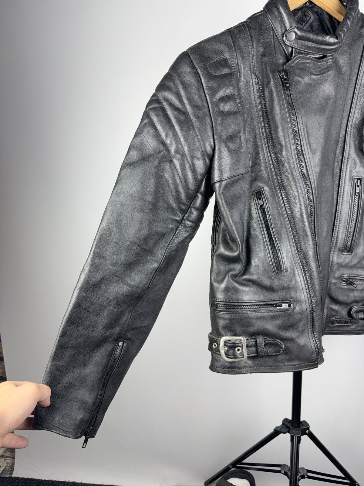 Leather Vntg 00s Heavy Leather Racing MOTO Bomber Jacket Punk Size US S / EU 44-46 / 1 - 2 Thumbnail