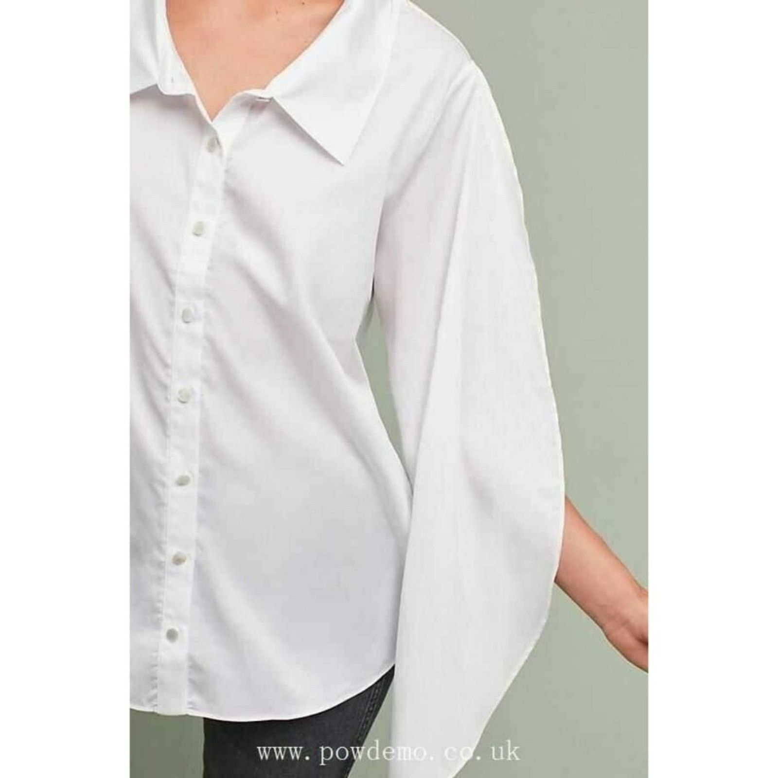 Anthropologie New Anthropologie Luma Buttondown by Harshman Sz Small White Size S / US 4 / IT 40 - 3 Thumbnail