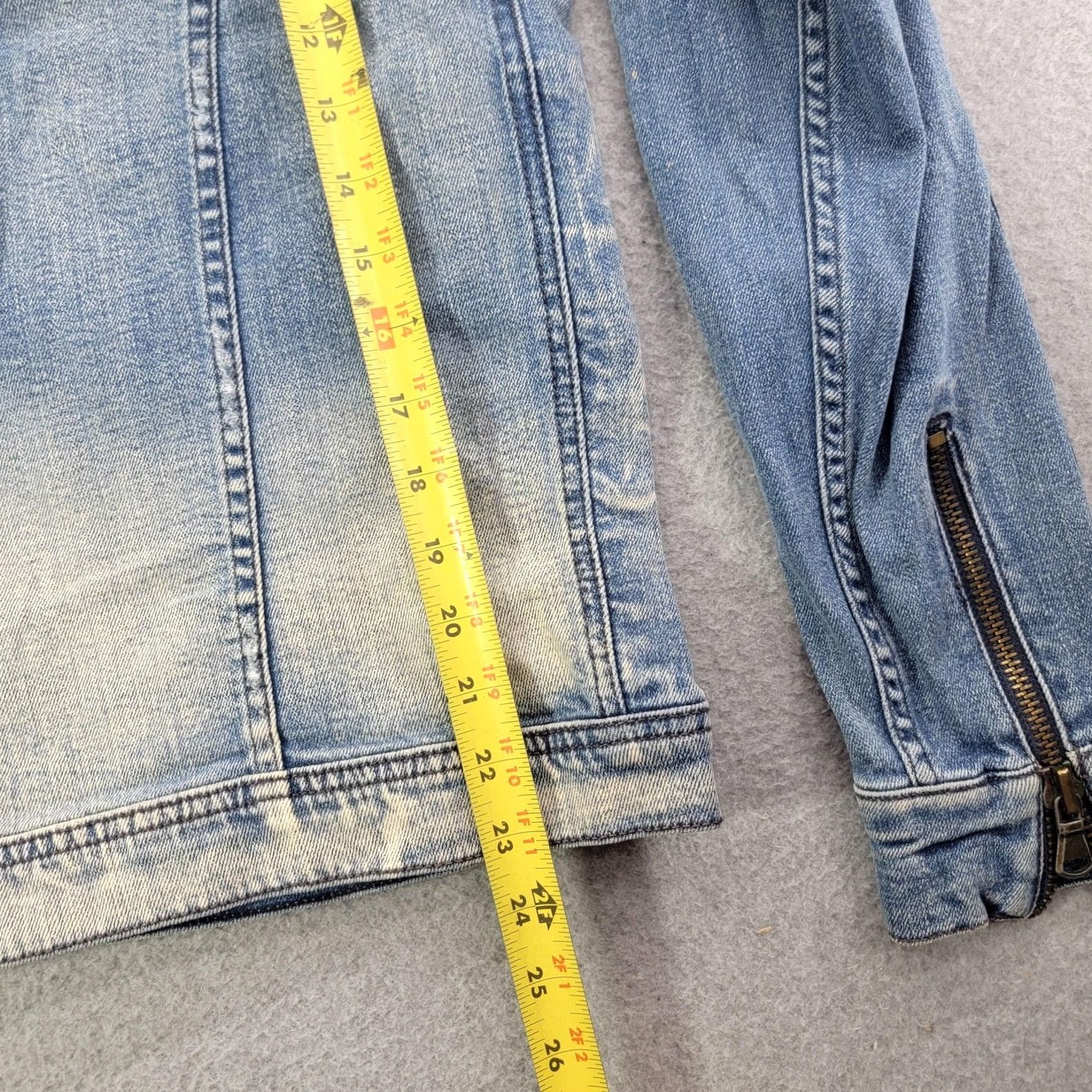 Vintage Rockstar Original Jacket Mens M Blue Denim Biker Zip Logo Dondi Wash Standard Size US M / EU 48-50 / 2 - 7 Thumbnail