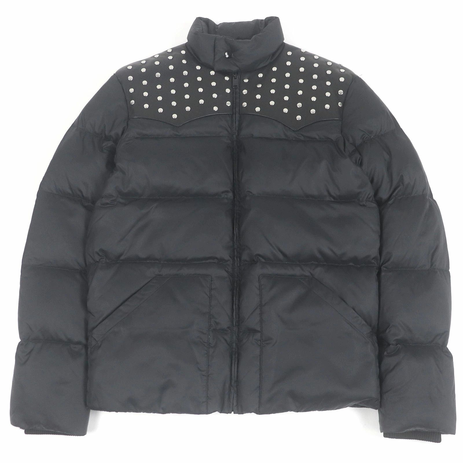 Saint Laurent Paris SAINT LAURENT PARIS Leather Yoke Studded Down Jacket 48 Size US M / EU 48-50 / 2 - 1 Thumbnail