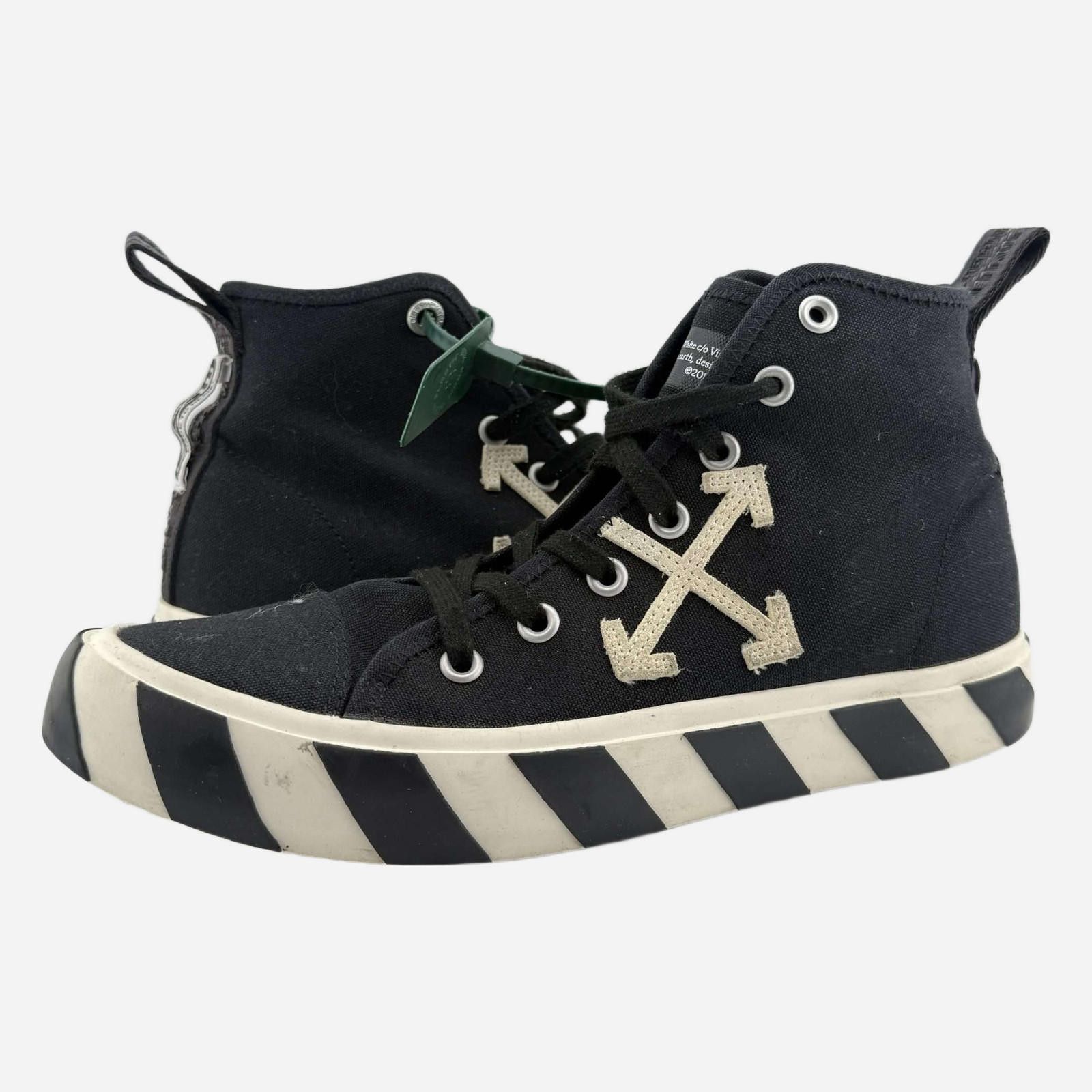 Off-White Off-White Mid-Top Vulcanized Black 43EU Used Size US 10 / EU 43 - 1 Thumbnail