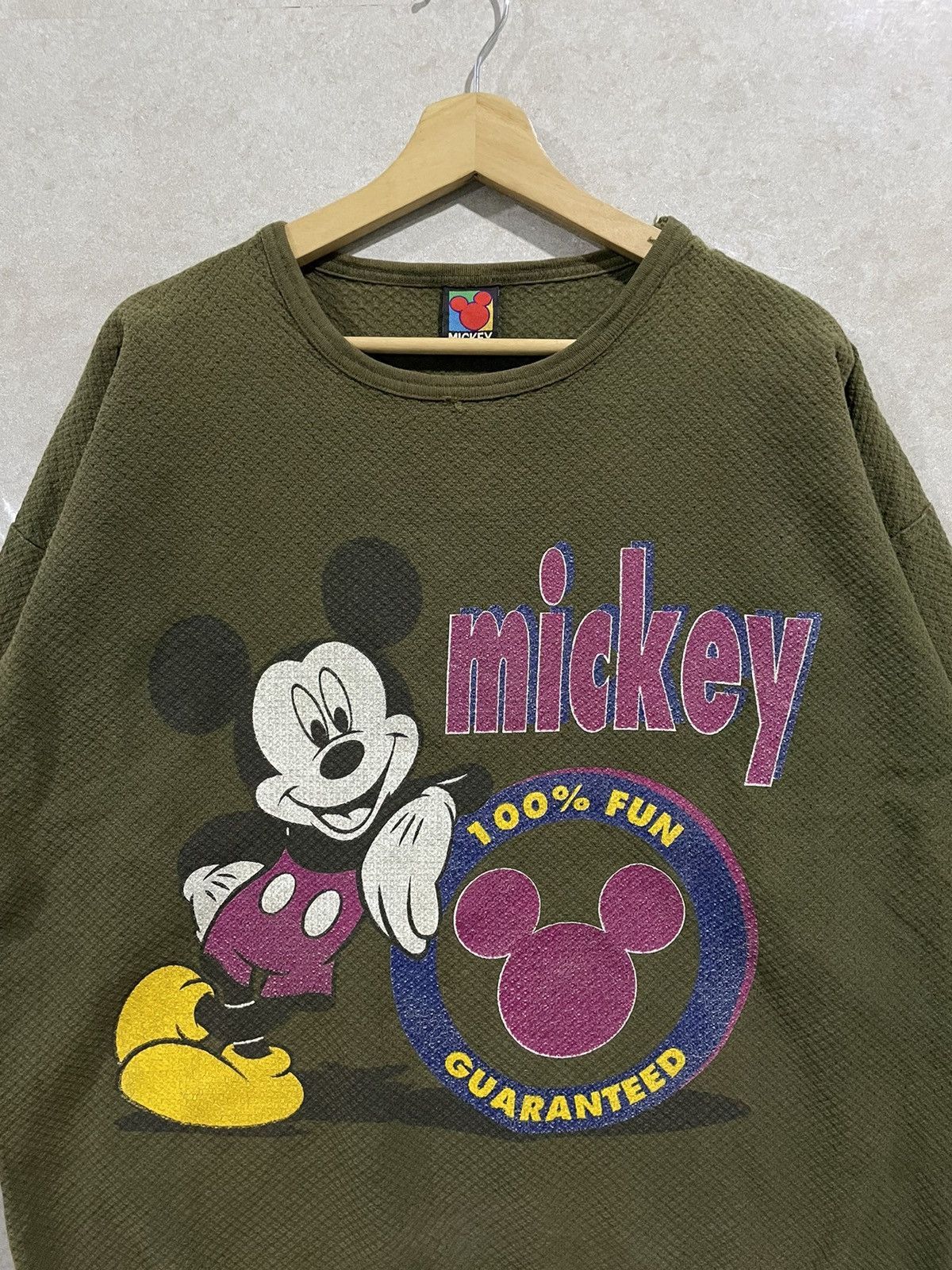 Mickey Mouse × Vintage Vintage Mickey Mouse Knit Sweatshirt Size US L / EU 52-54 / 3 - 4 Thumbnail