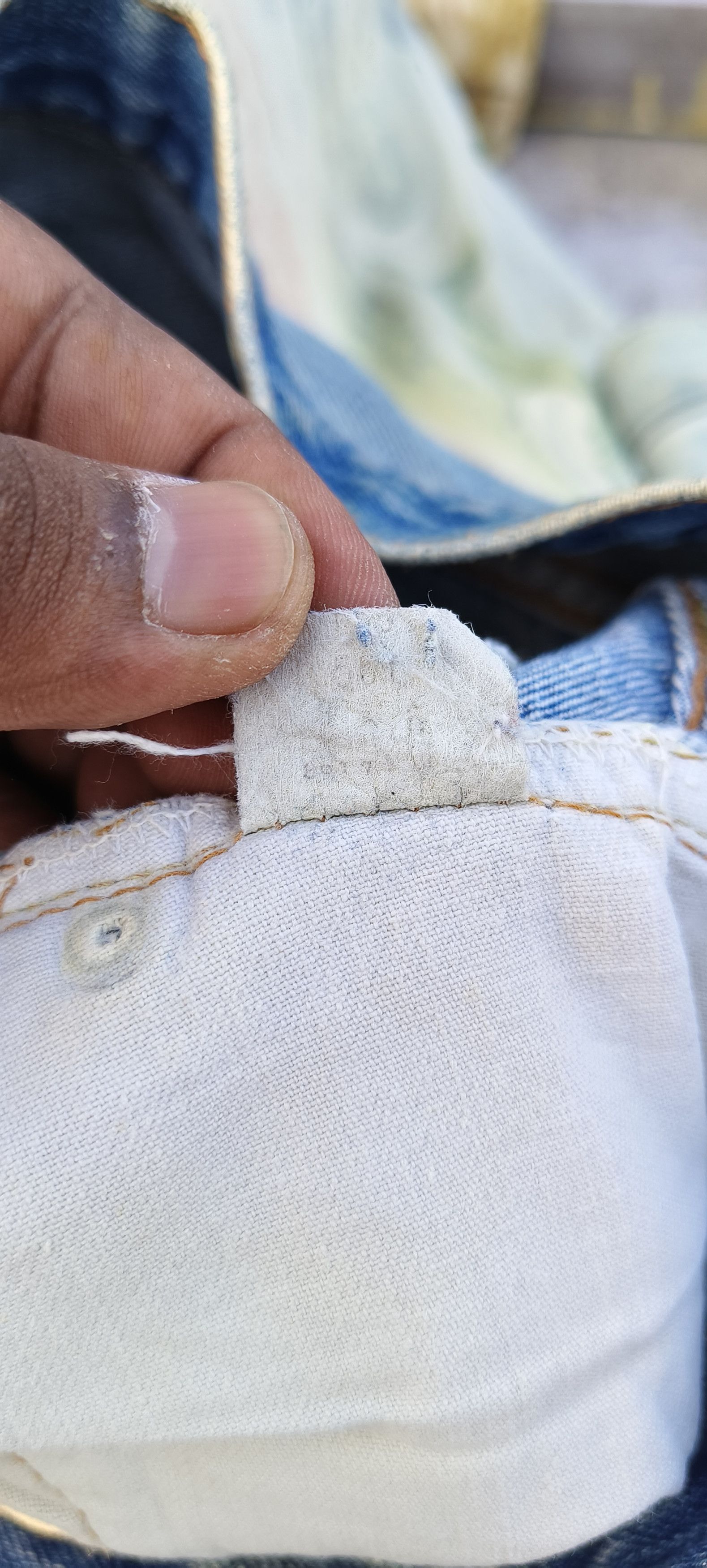 4GSELLER Vintage 70s Rindam Levi's jeans button number 6 Selvedge Size US 35 - 25 Thumbnail