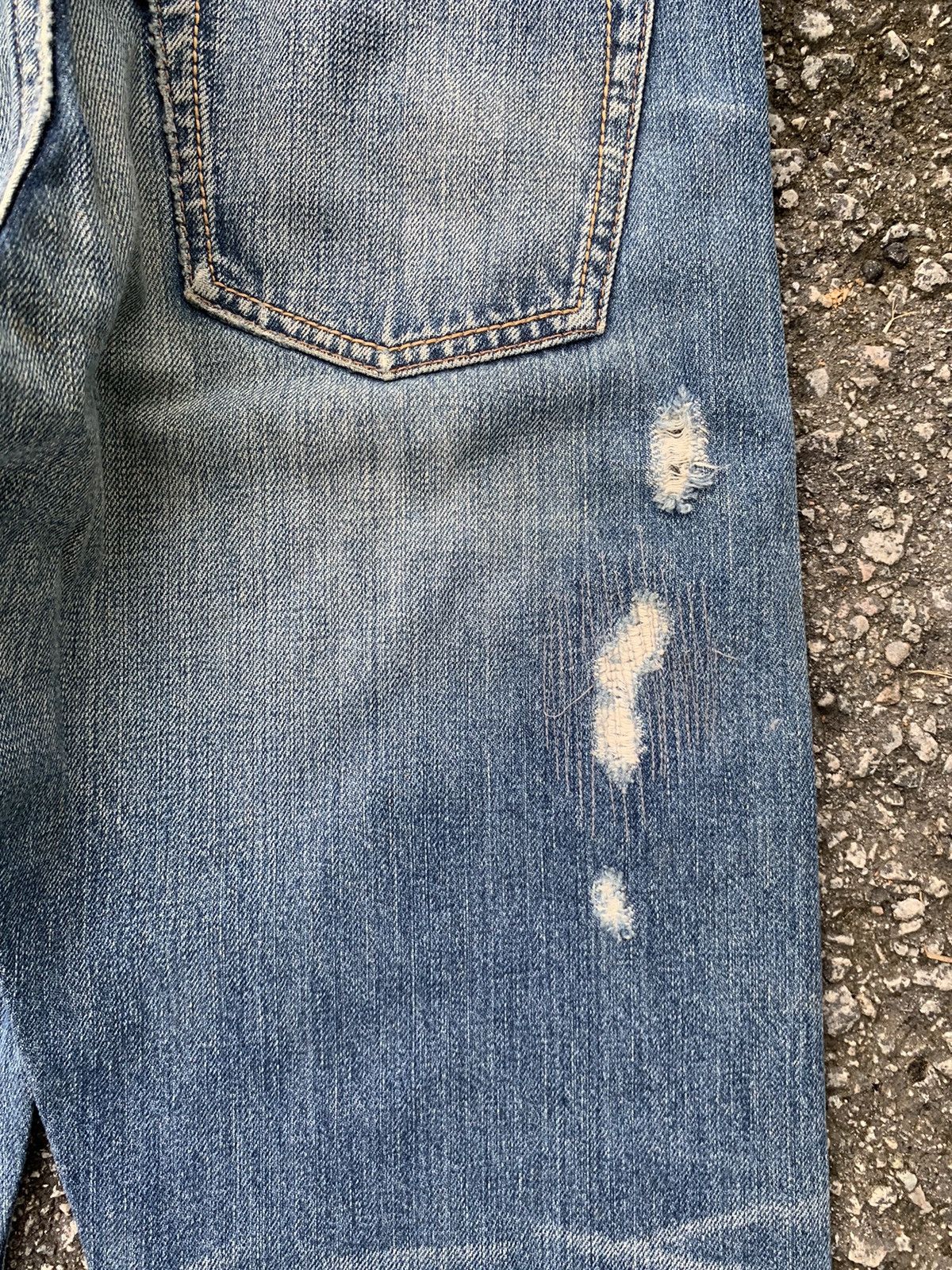 GOA GENUINE VINTAGE GOA JAPANESE SELVEDGE PUNK DISTRESSED DENIM☠️ Size US 30 / EU 46 - 18 Thumbnail