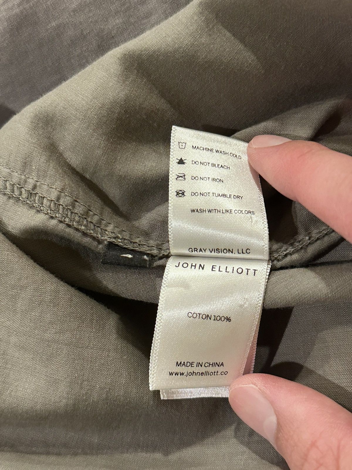 John Elliott John Elliott Military Olive Green Cargo Tech Button Up Shirt Size US L / EU 52-54 / 3 - 11 Thumbnail