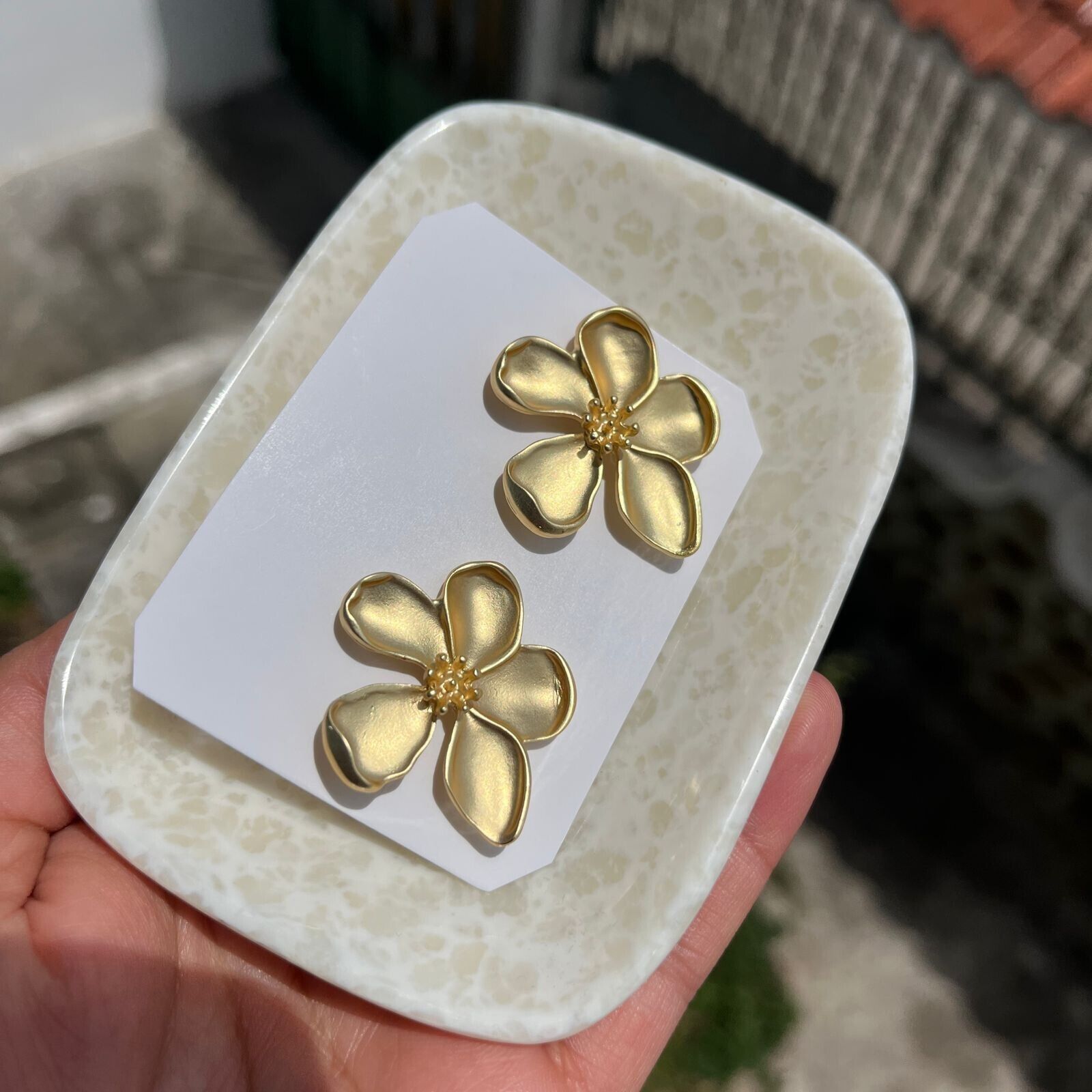 Other New Earring Flower Gold For Women Elegance Stud Jewelry Acce Size ONE SIZE - 2 Thumbnail