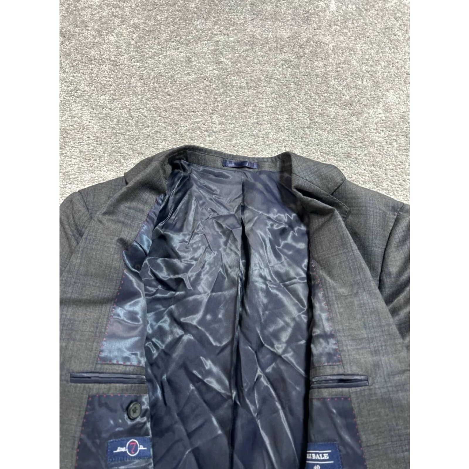 M J Bale 2 Piece Suit Set Mens Gray Wool Single-Breasted Notch Lapel 40 Regular Chest 40 Inseam 33 Front Flat Front Dry Clean Only