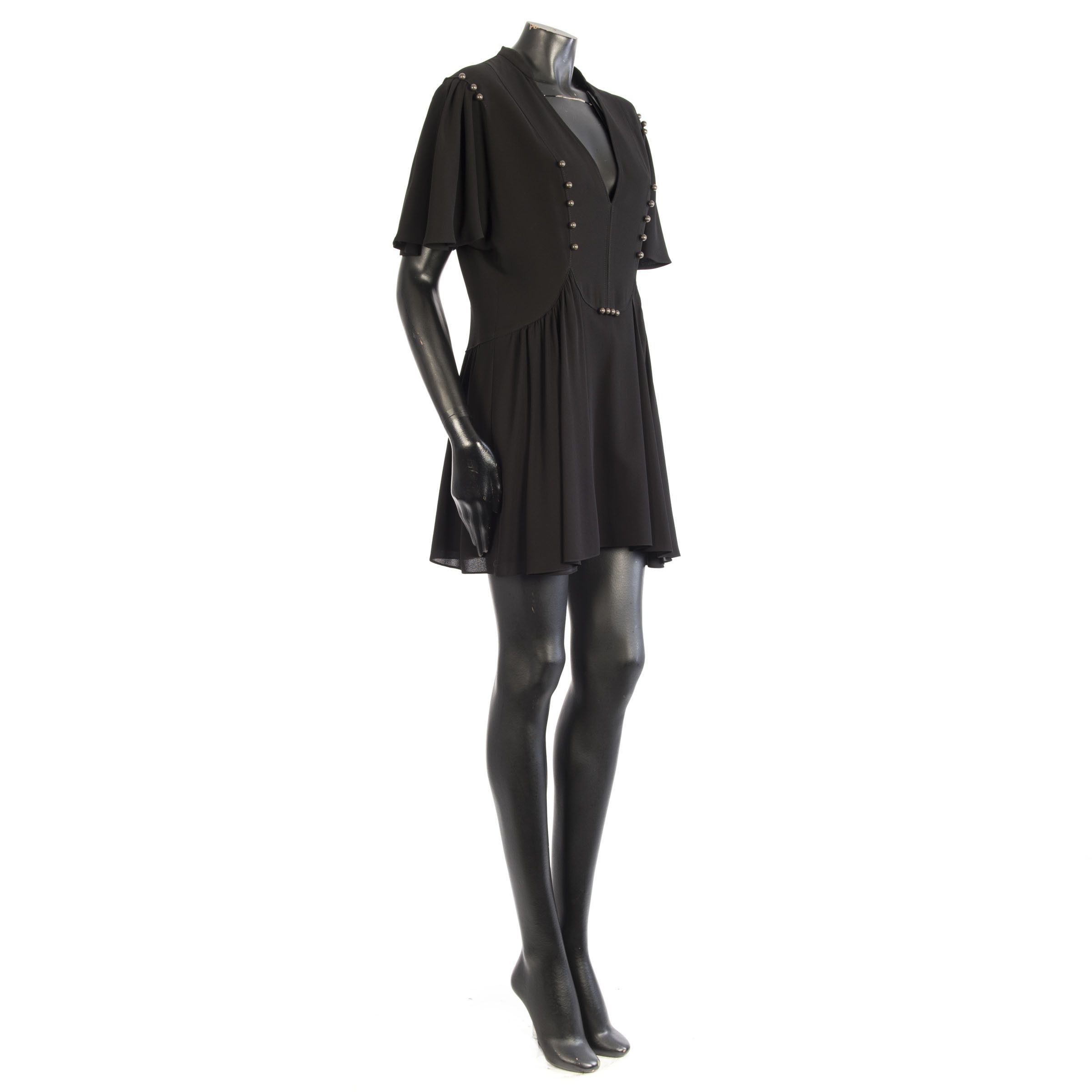 Saint Laurent Paris Skater Dress In Black Crepe Viscose Size M / US 6-8 / IT 42-44 - 8 Thumbnail