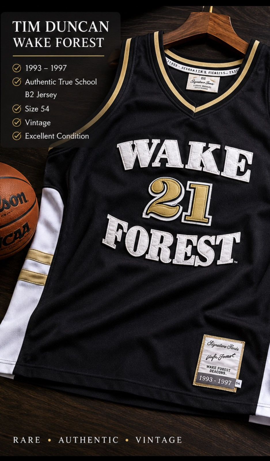 Other Vintage Tim Duncan #21 Wake Forest Jersey Spurs Legend Size US L / EU 52-54 / 3 - 1 Thumbnail