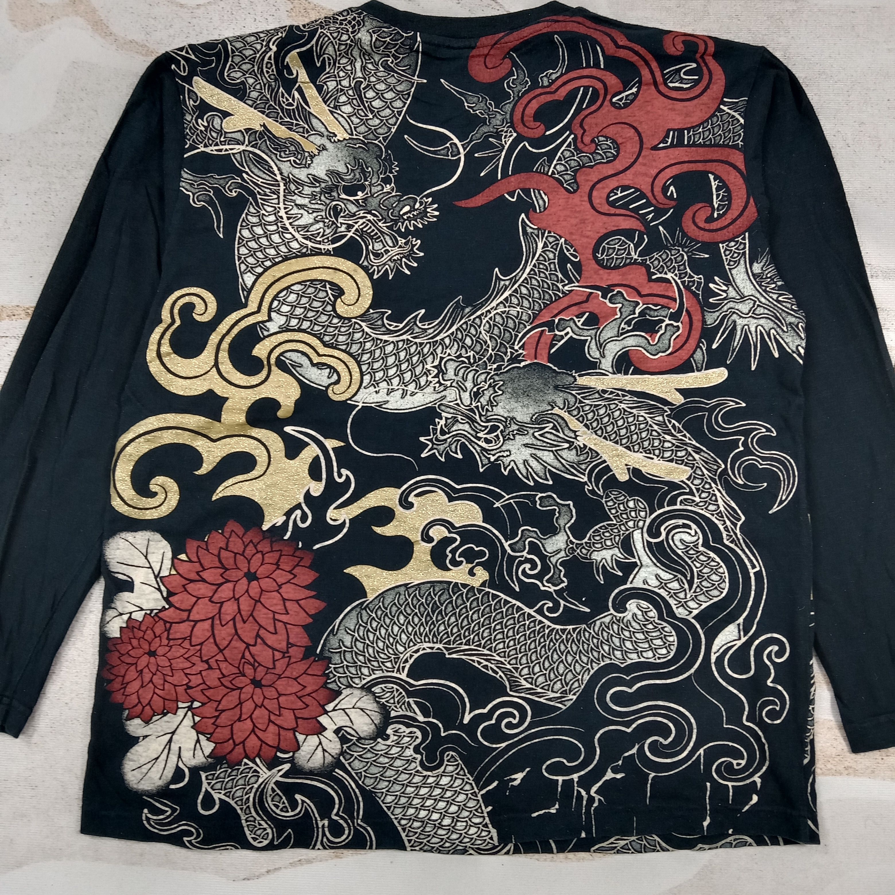 Japanese Brand Strange Heaven Dragon Art Sukajan Tshirt C276N14 Size US L / EU 52-54 / 3 - 2 Thumbnail