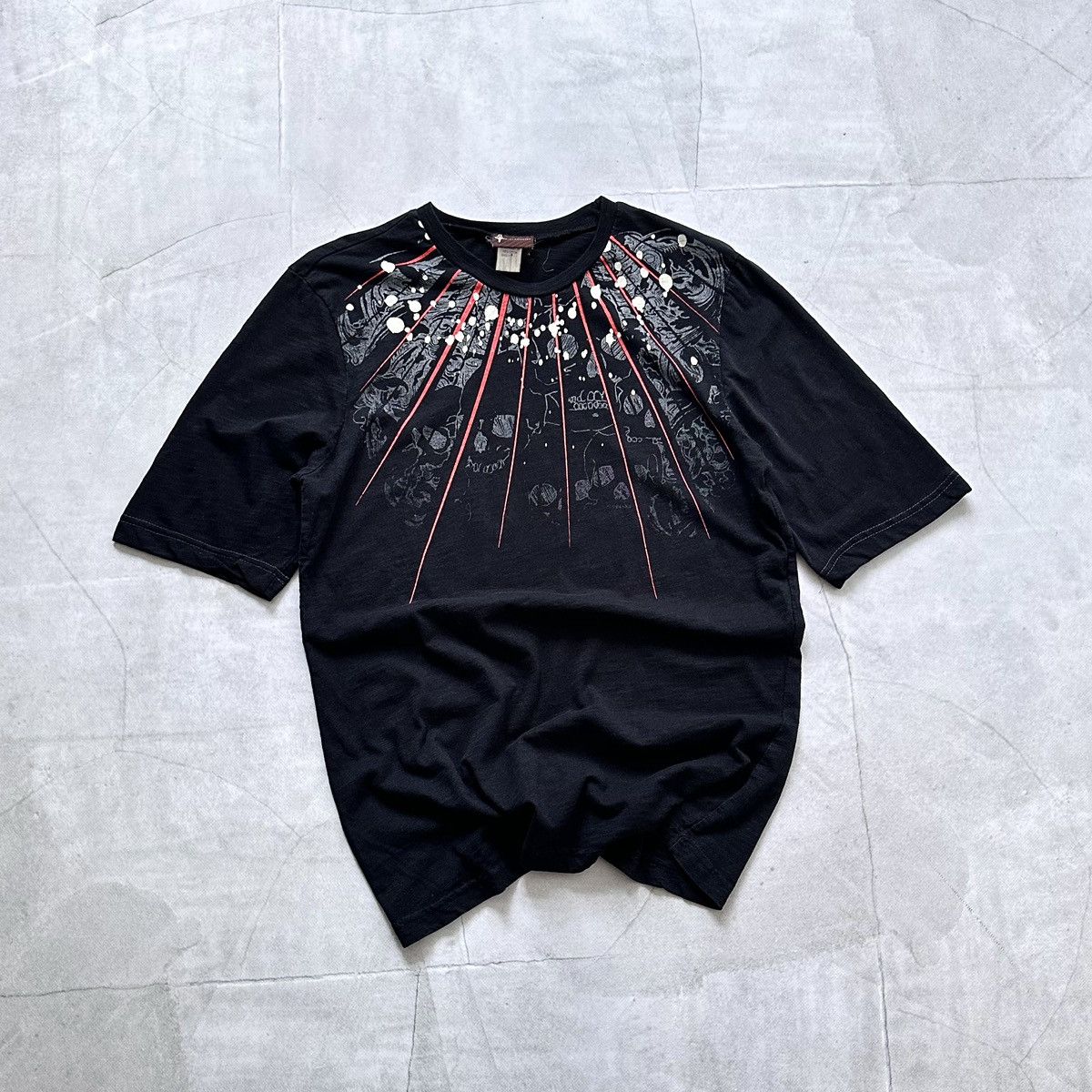 Japan Gothic Skull Mad Punk Striped T Shirt Tripp NYC Vibe