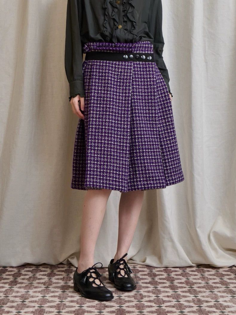 Comme des Garcons COMME des GARÇONS Purple Plaid Skirt - dmc Size US 28 / EU 44 - 1 Thumbnail