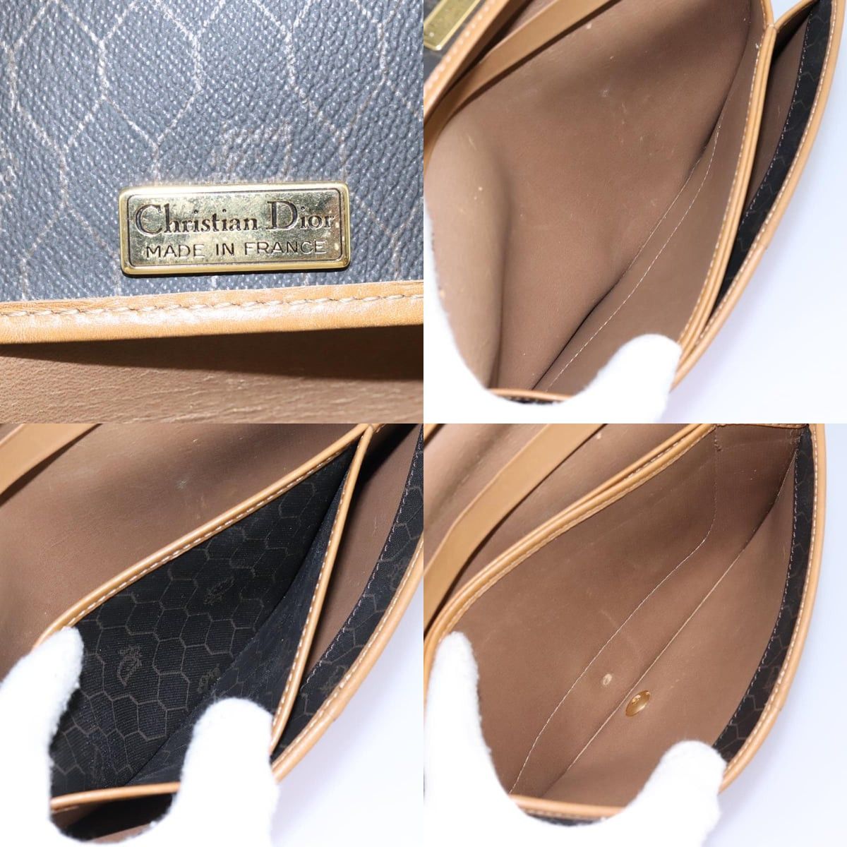 Dior DIOR Honeycomb Canvas Chain Shoulder Bag Pvc Black Gold Size ONE SIZE - 12 Thumbnail