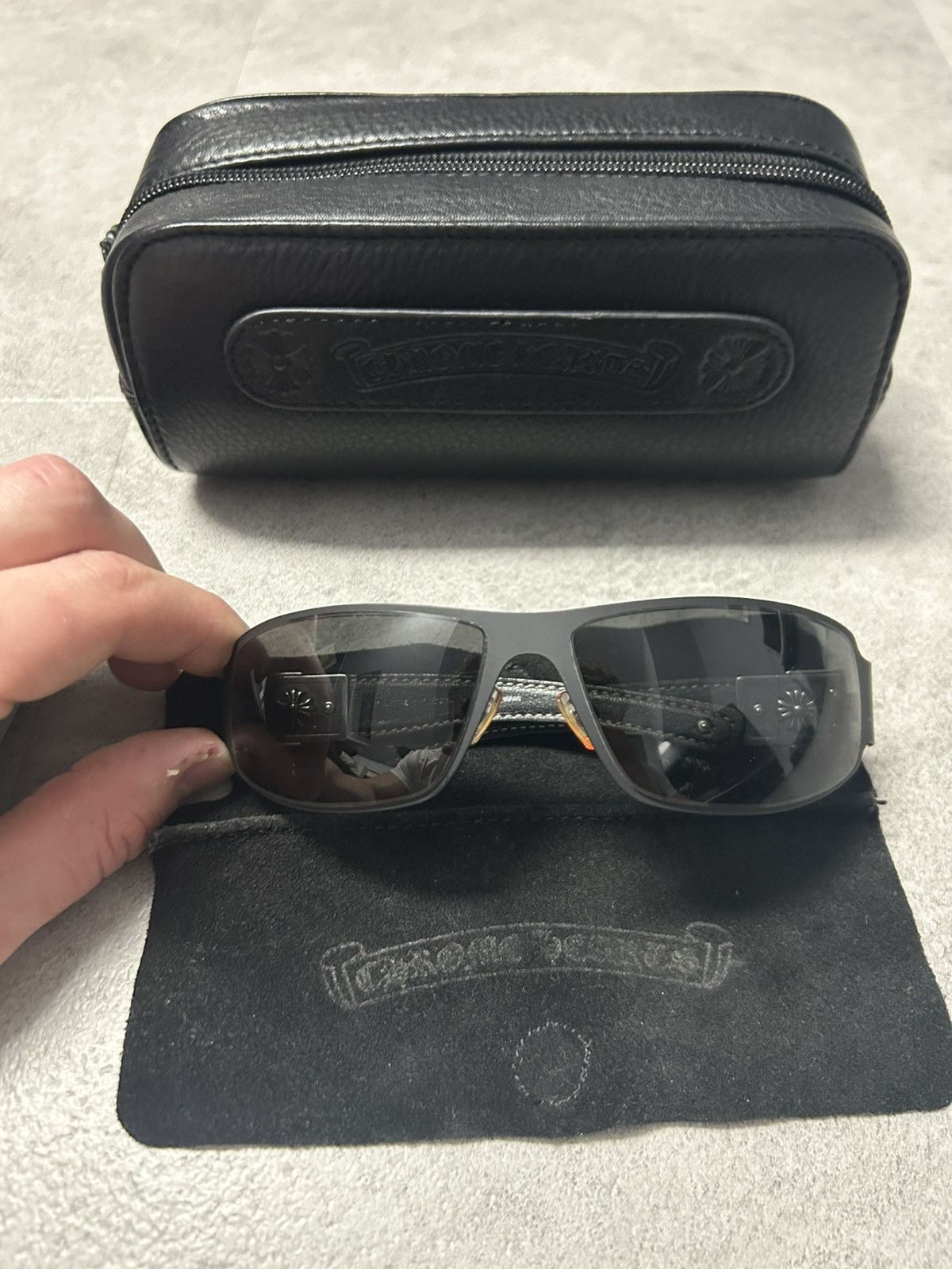 Chrome Hearts Chrome Hearts Vintage Deviant 2 Shades Black Silver Size ONE SIZE - 8 Thumbnail