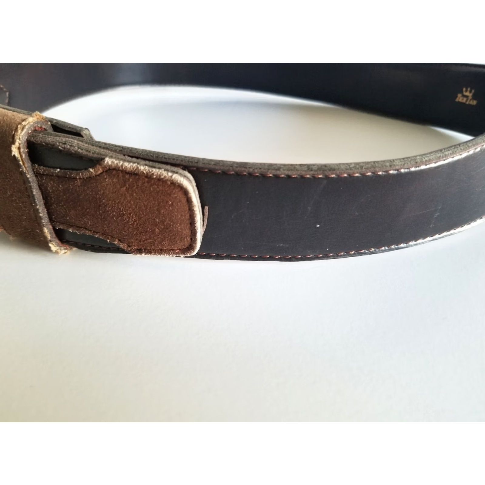 Vintage Tex Tan Belt Men's Size 34 Brown Leather Gold Size 34 - 5 Thumbnail
