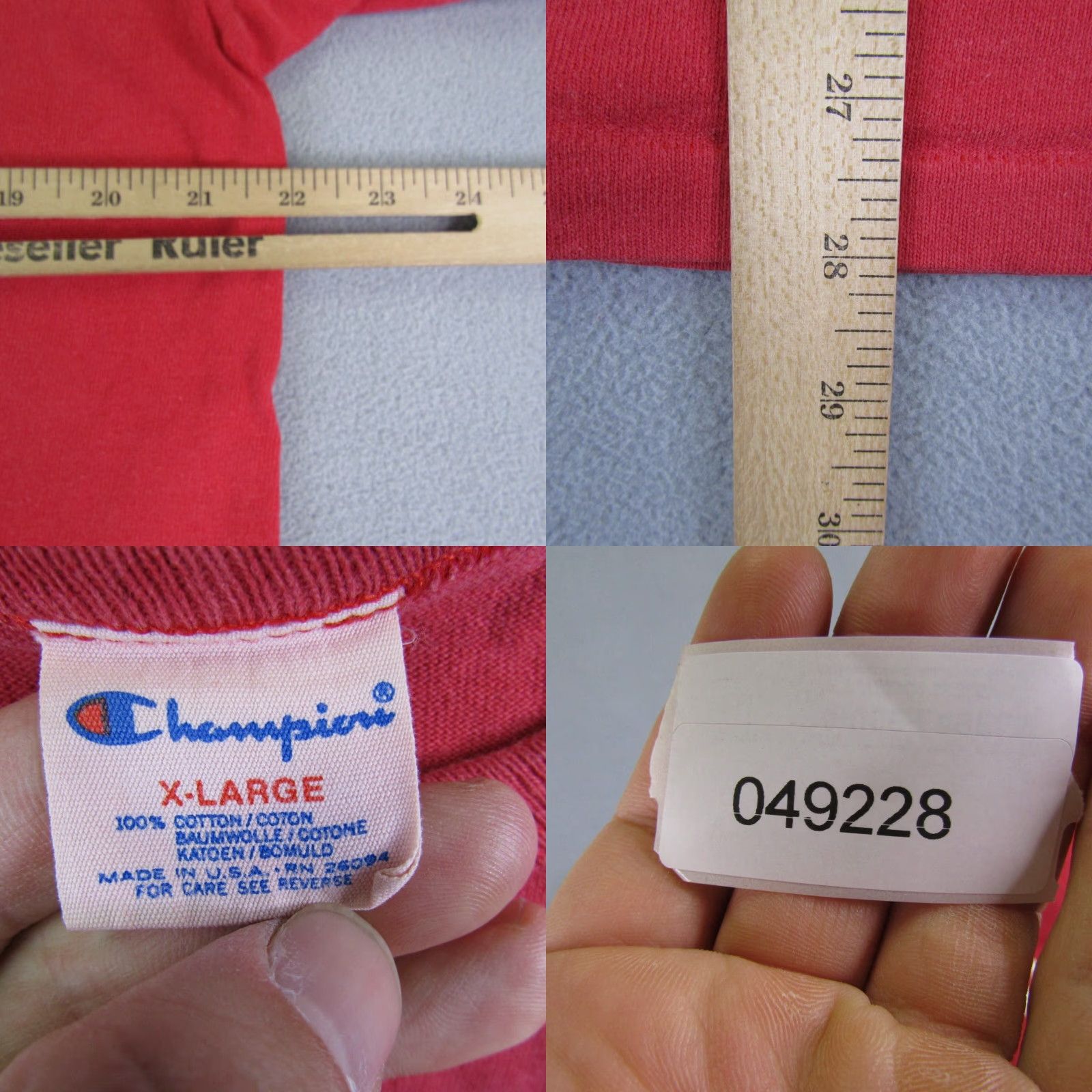 Champion Vintage Champion T-Shirt Men XL Red 80s Sports Wrestling Outfits Retro Cotton Size US XL / EU 56 / 4 - 8 Thumbnail