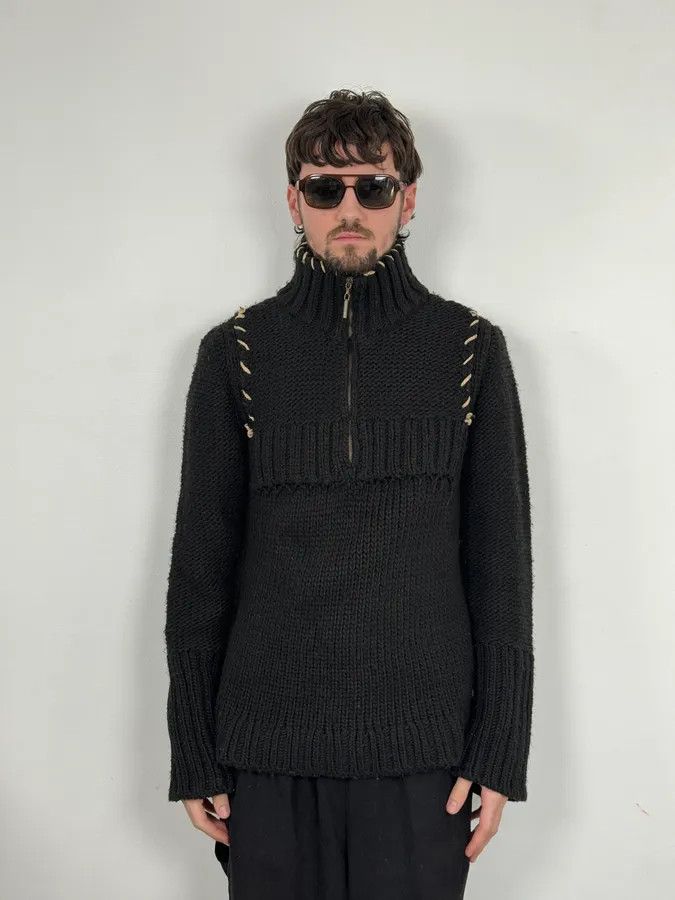 Just Cavalli AW2005 Cavalli Black Wool Half-Zip Sweater Size US L / EU 52-54 / 3 - 2 Thumbnail