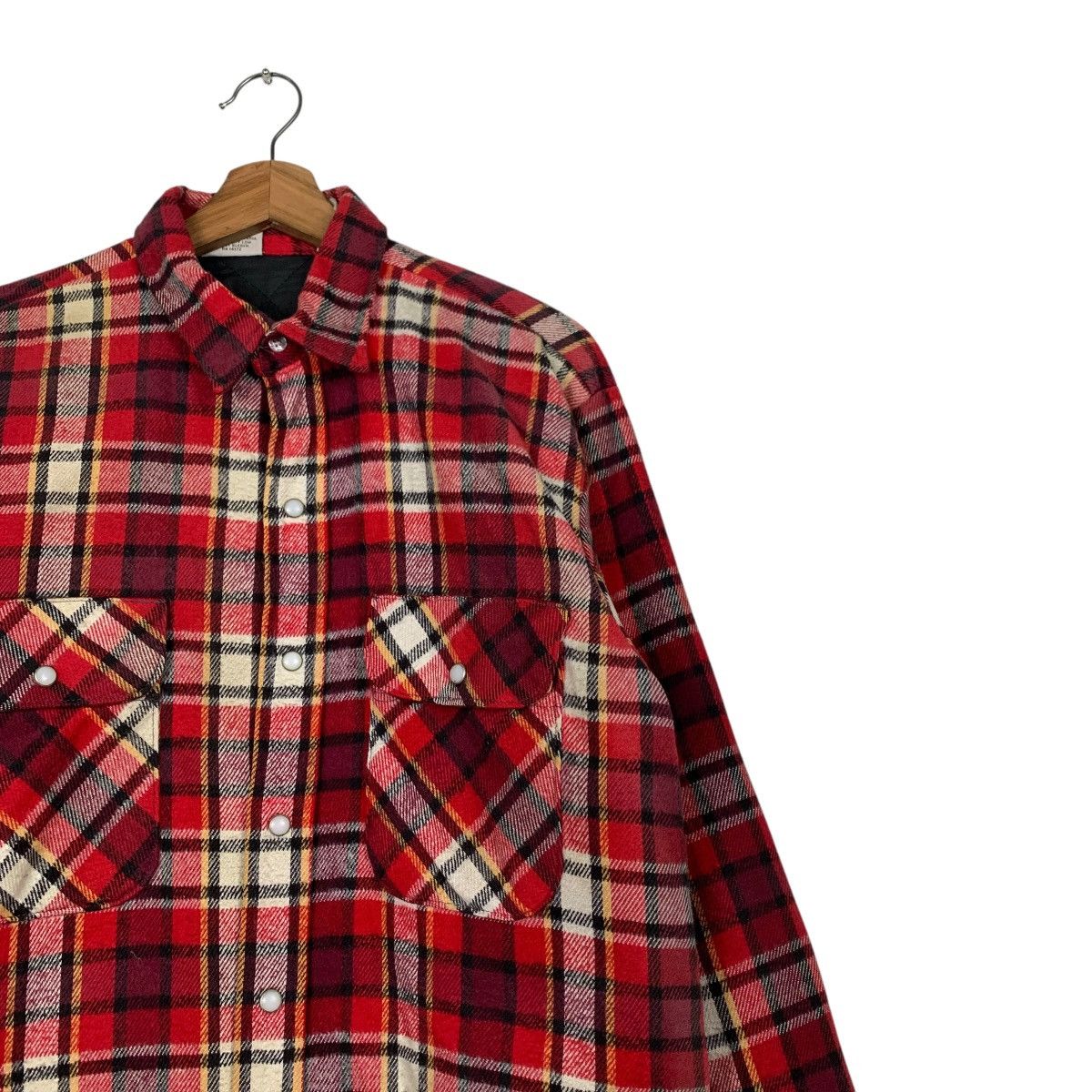 Flannel 90's FIVE BROTHER Red Checked Work Flannel Jacket #2253-C100 Size US M / EU 48-50 / 2 - 5 Thumbnail