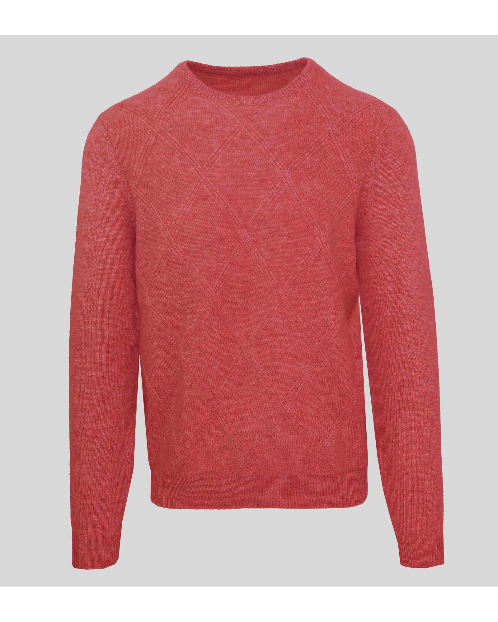 image of Malo Soft Wool Cashmere Sweater With Round Neckline in Red, Men's (Size Small)