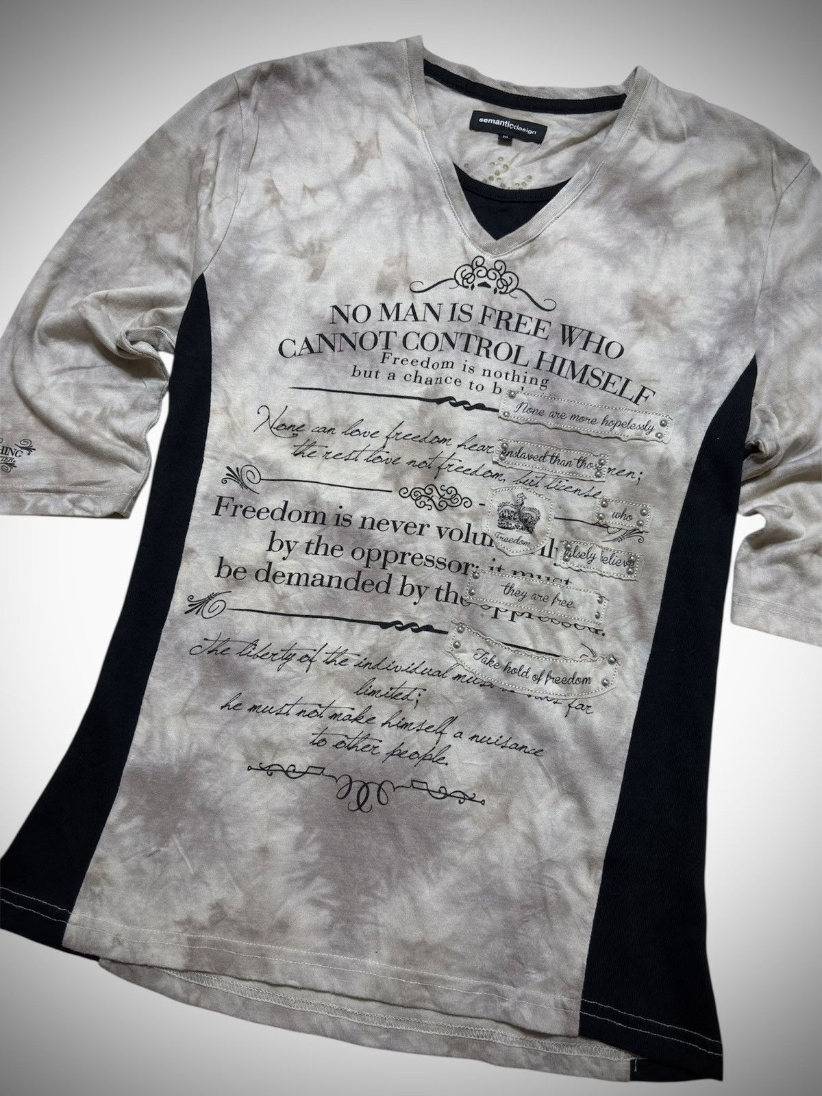 semanticdesign 2000’s Semanticdesign - Japanese Archive Punk Poem Crown Ts Size US M / EU 48-50 / 2 - 2 Thumbnail